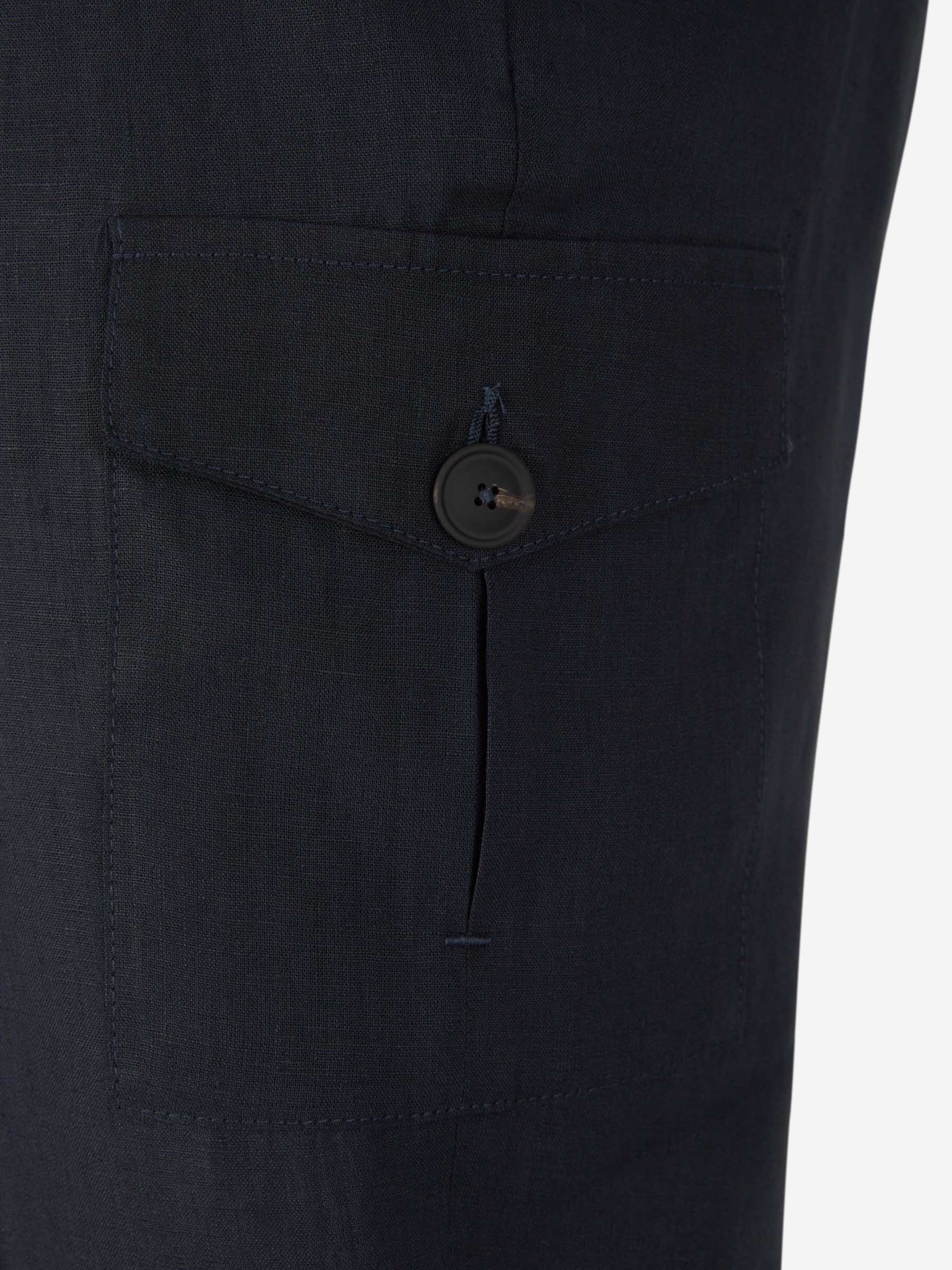 Outlet online Gran Sasso Hombre Pantalones Cargo Lino color Azul Marino sku 521-003047 02 - Foto 5