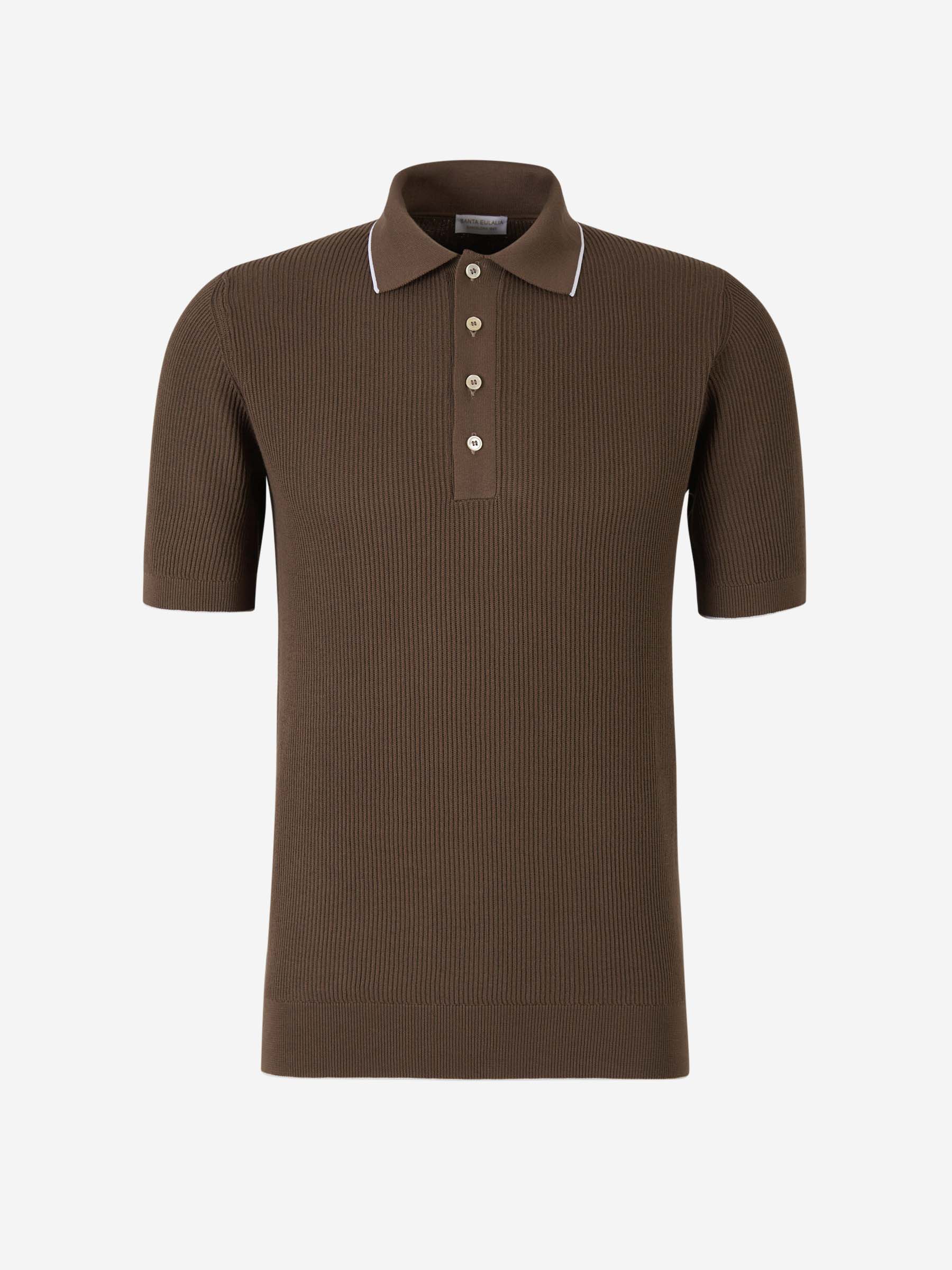 Outlet online Santa Eulalia Hombre Polo Punto Acanalado color Marrón Oscuro sku 552-001481 03 - Foto 1