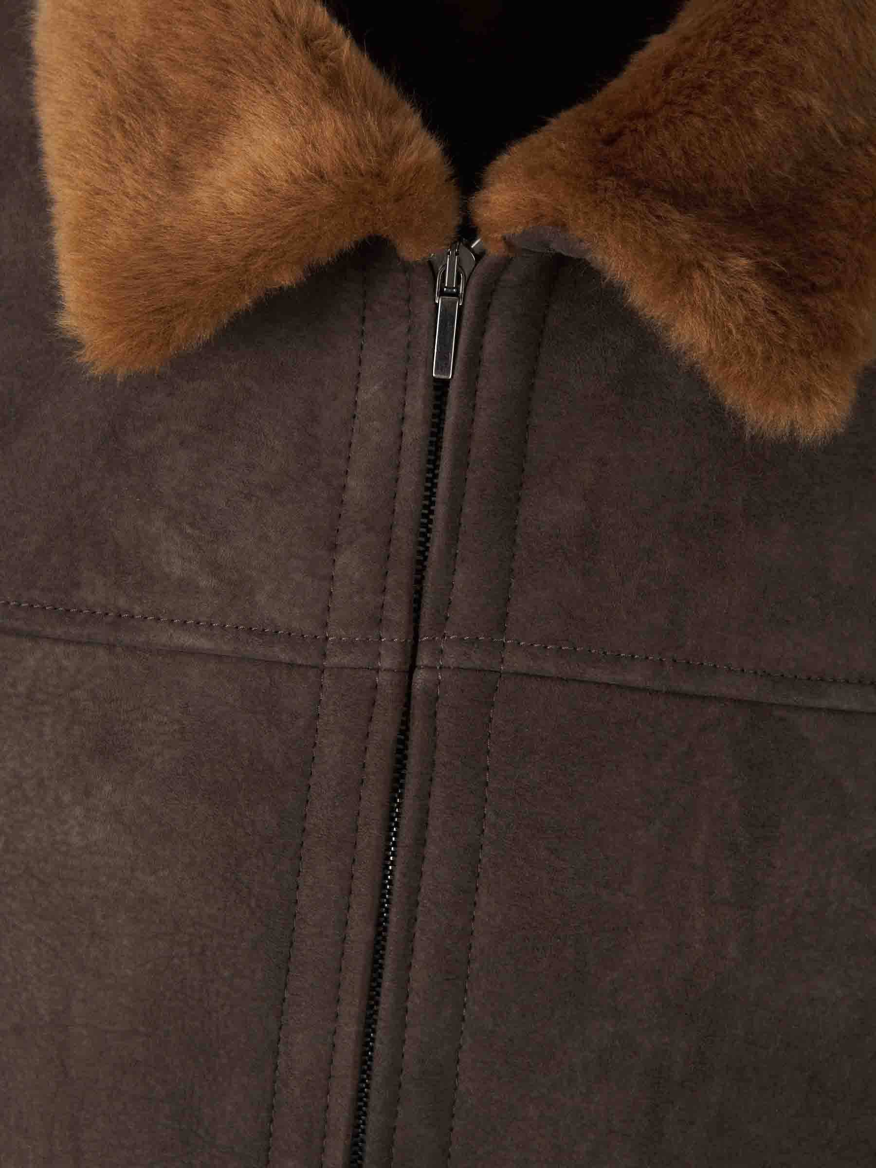 Outlet online Santa Eulalia Hombre Cazadora Piel Ante color Marron Oscuro sku 511-000623 01 - Foto 4