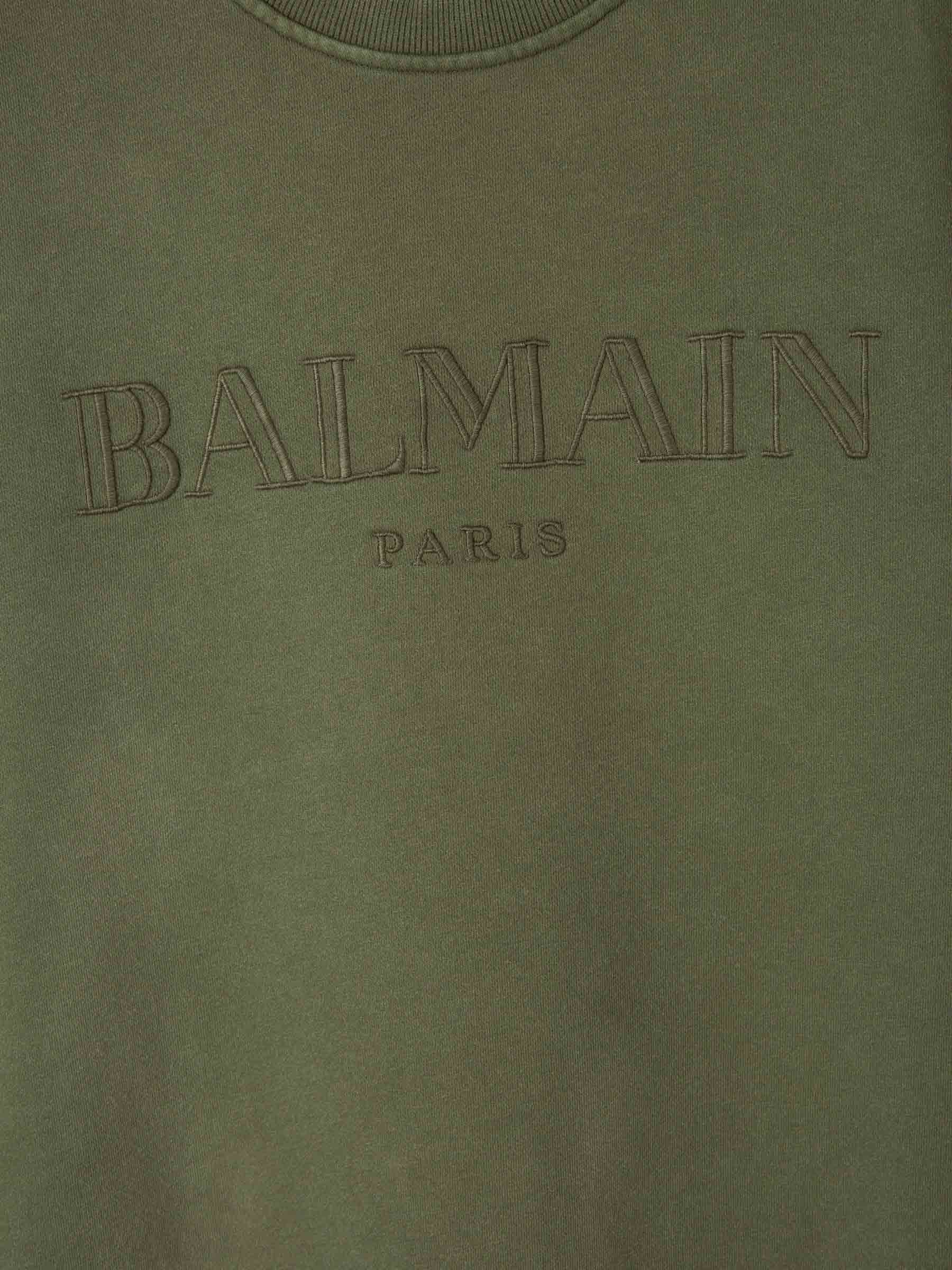 Outlet online Balmain Hombre Sudadera Sin Capucha Logo Algodón color Verde Menta sku 545-001570 01 - Foto 4