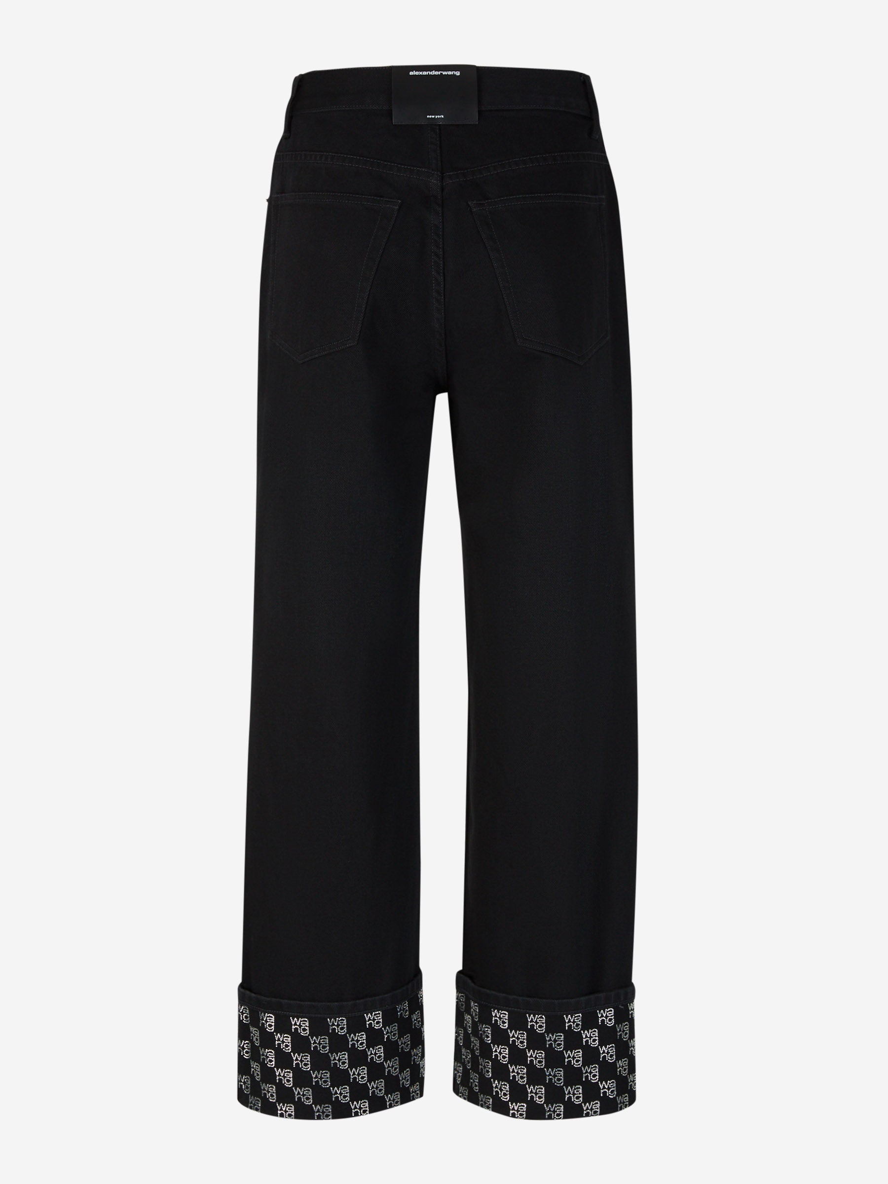 Outlet online Alexander Wang Mujer Jeans Rectos Cristales color Negro sku 763-001484 01 - Foto 2