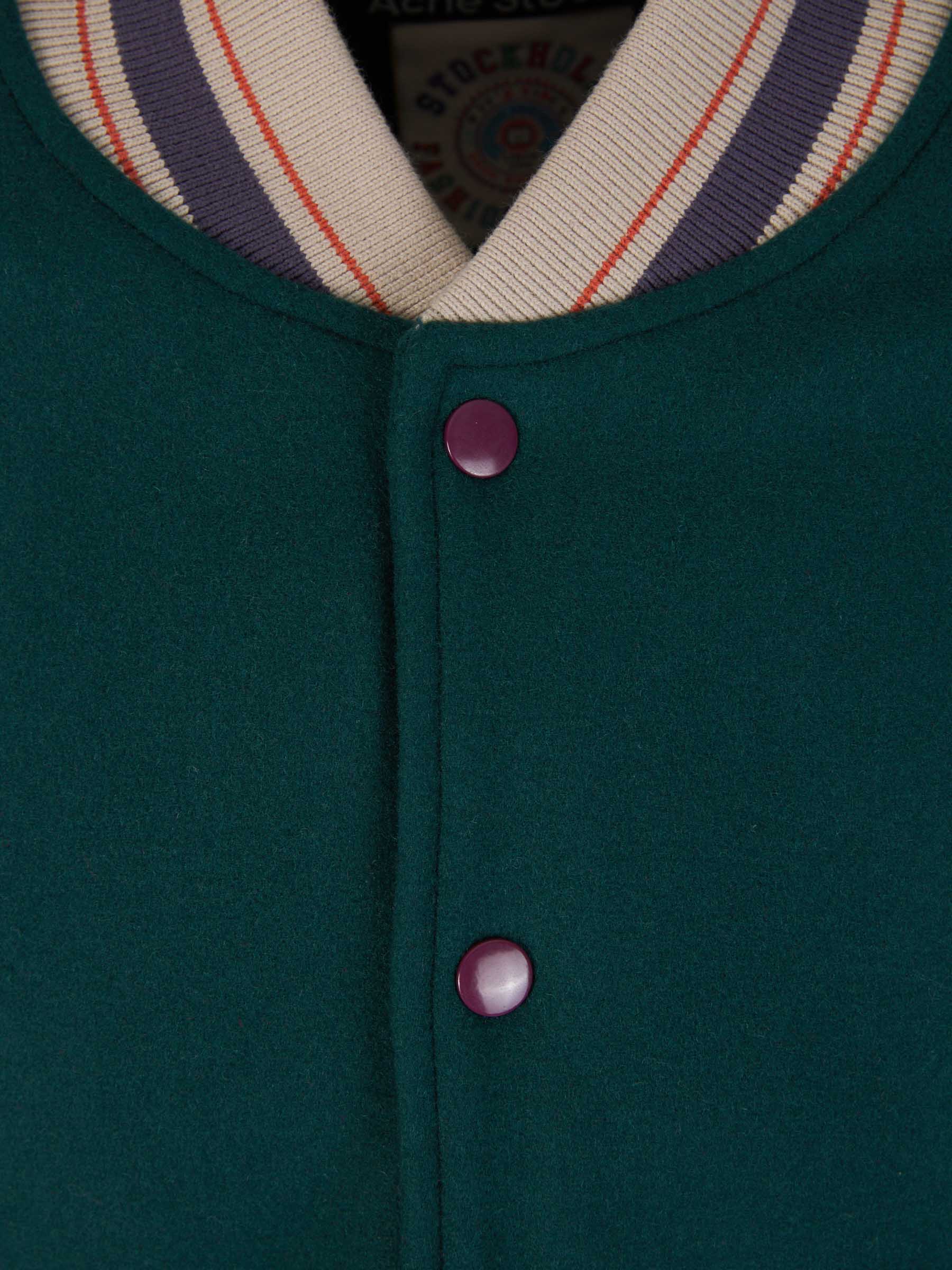 Outlet online Acne Studios Face Hombre Chaqueta Bomber Lana color Verde Oscuro sku 512-002137 01 - Foto 3