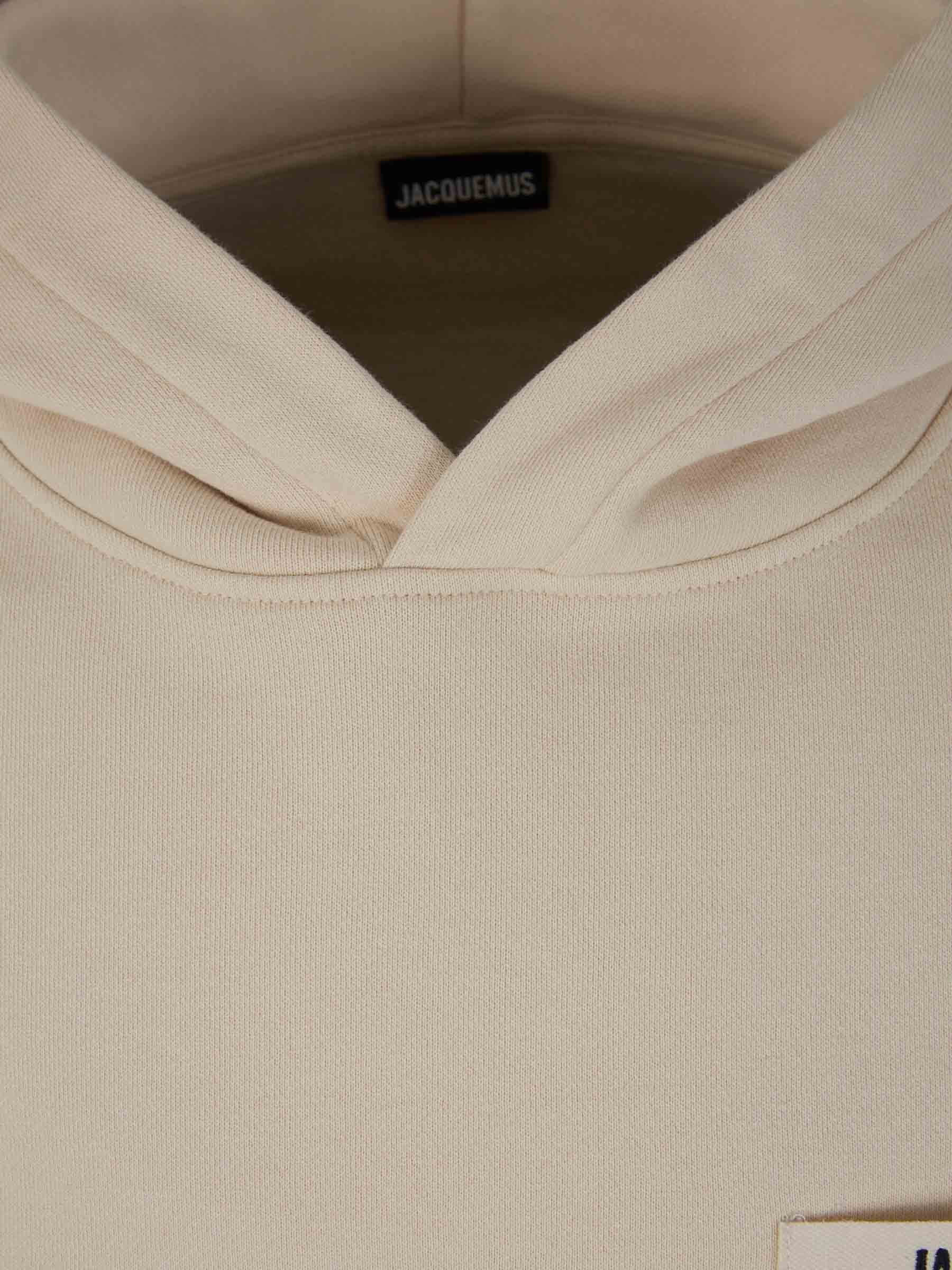 Outlet online Jacquemus Hombre Sudadera Capucha Algodón color Beis sku 545-001565 02 - Foto 3