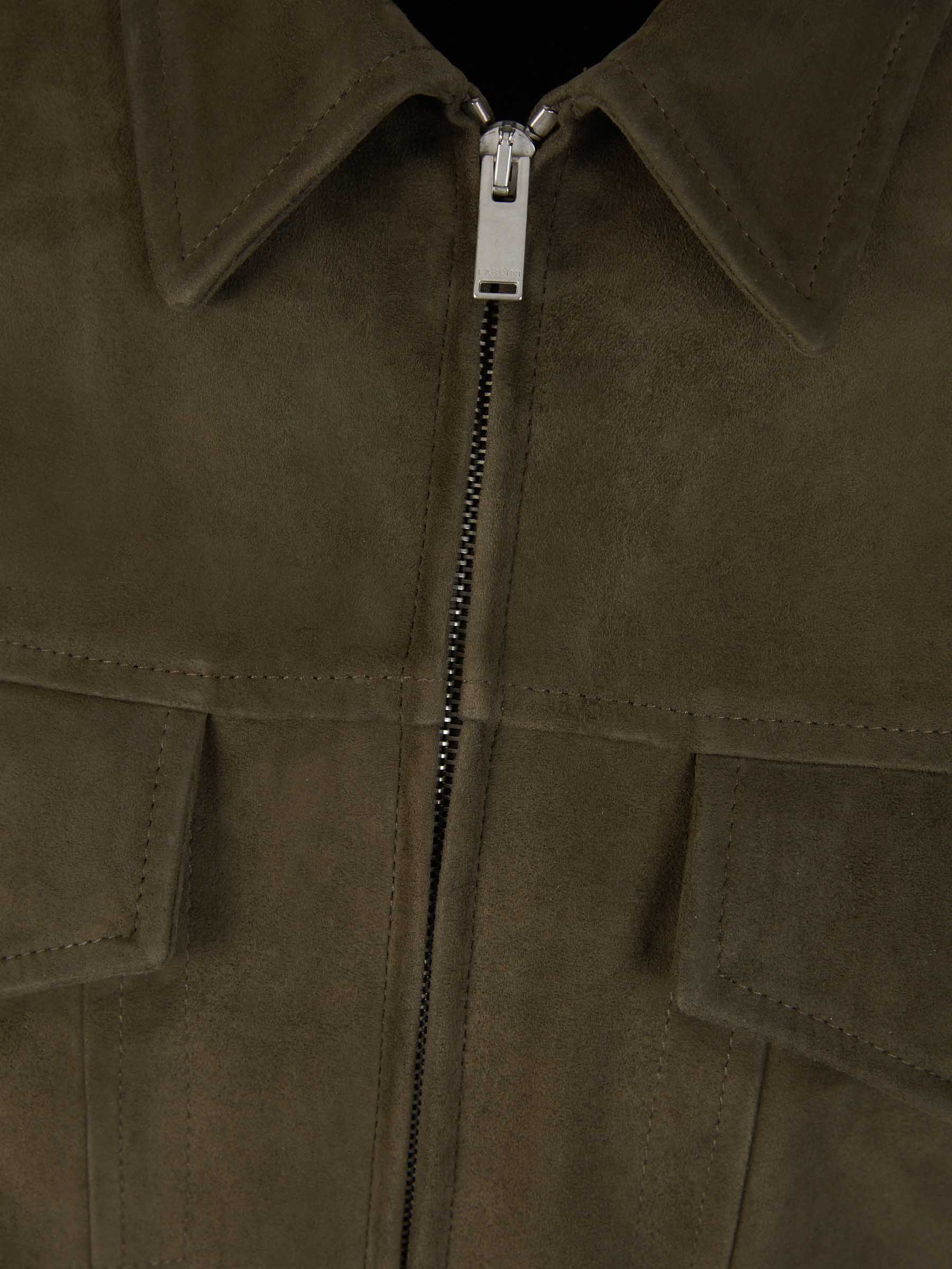 Outlet online Lardini Hombre Cazadora Piel Bolsillos color Verde Militar sku 511-000612 01 - Foto 3