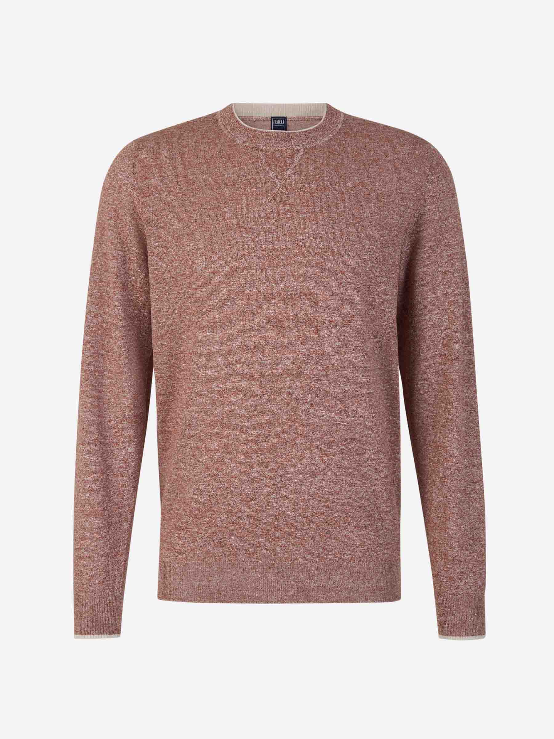 Outlet online Fedeli Hombre Jersey Lino y Algodón color Rojo sku 542-002344 02 - Foto 1