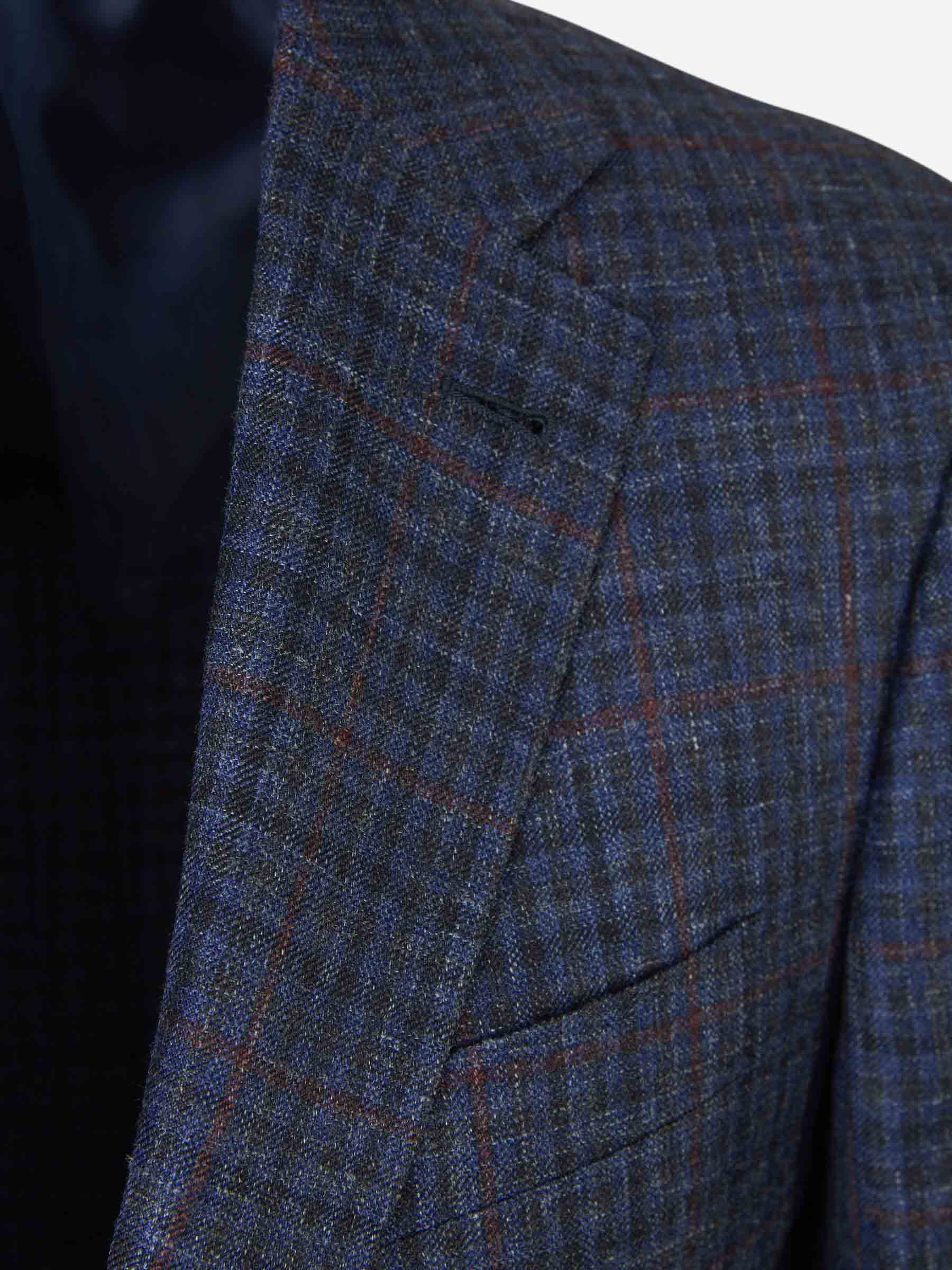 Outlet online Canali Hombre Americana Motivo Cuadros color Azul Noche sku 302-003464 01 - Foto 3