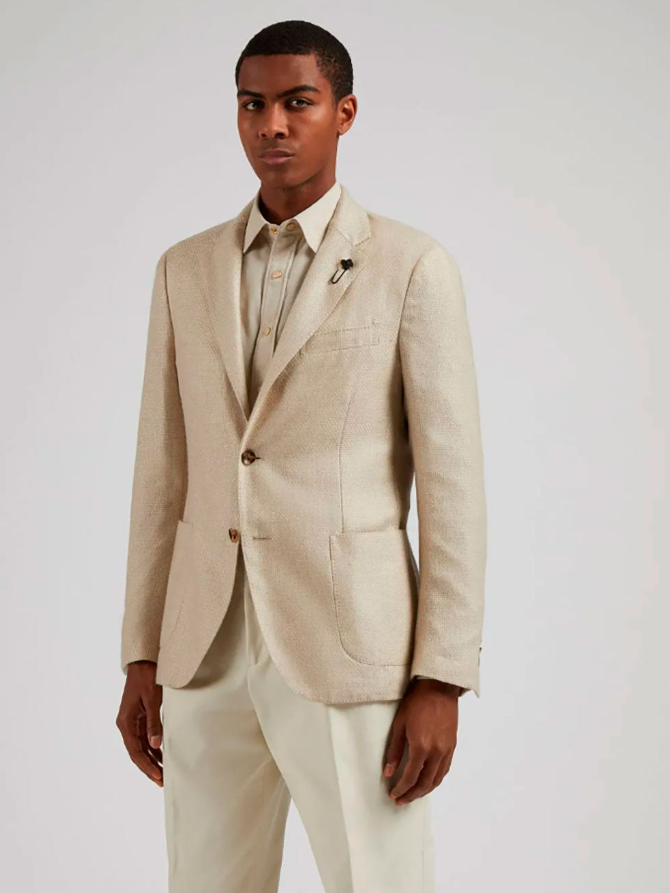 Outlet online Lardini Hombre Americana Texturizada Cachemira color Beige sku 302-003503 01 - Foto 2
