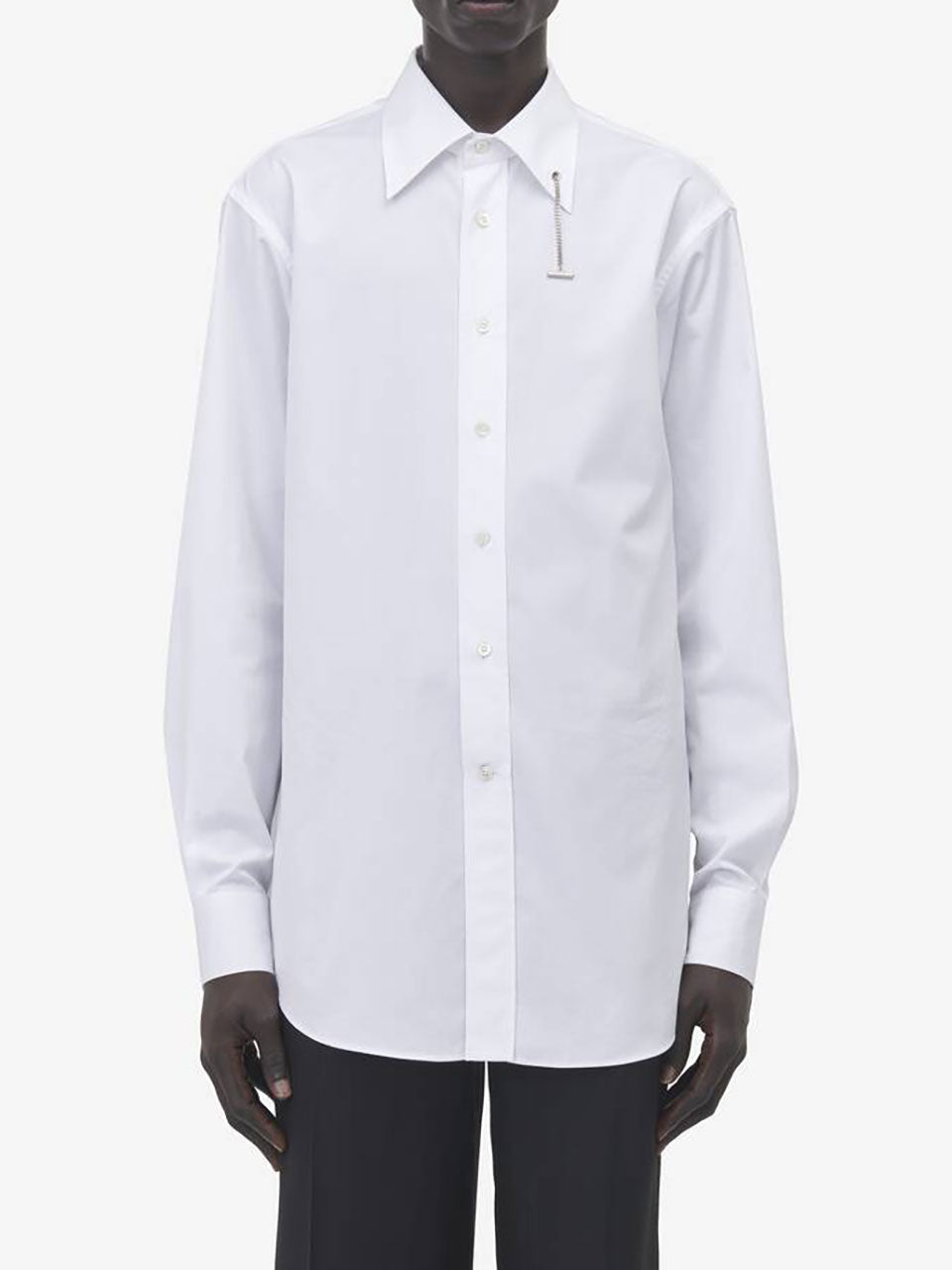 Outlet online McQueen Hombre Camisa Lisa Algodón color Blanco sku 531-006380 02 - Foto 1