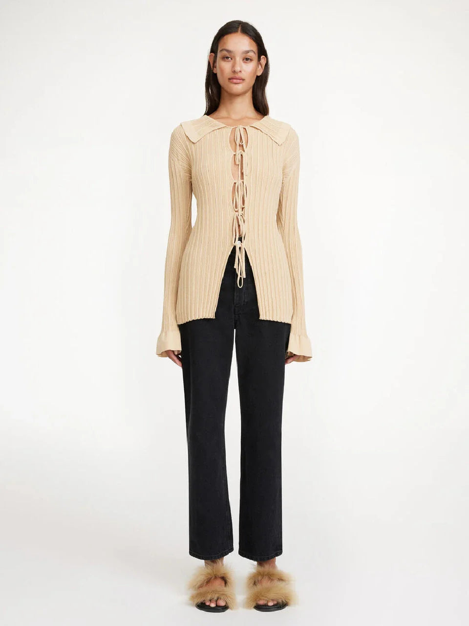 Outlet online By Malene Birger Mujer Cárdigan Devora Lazos color Marrón sku 711-003143 01 - Foto 2