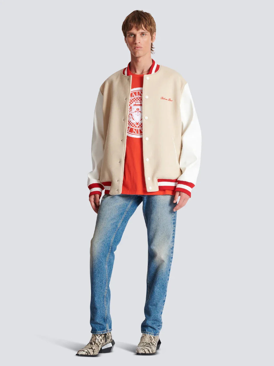 Outlet online Balmain Hombre Chaqueta Bomber Logo color Topo sku 512-002131 01 - Foto 2