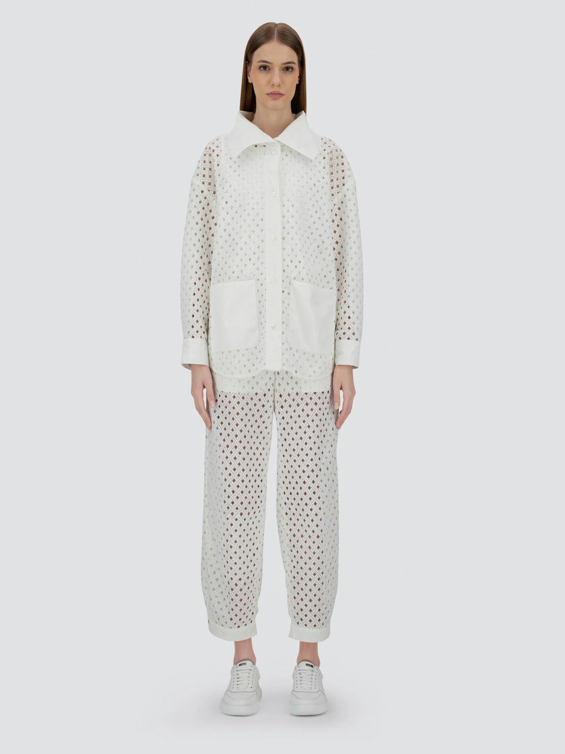 Outlet online Herno Mujer Camisa Recta Calados color Blanco sku 774-000558 01 - Foto 7