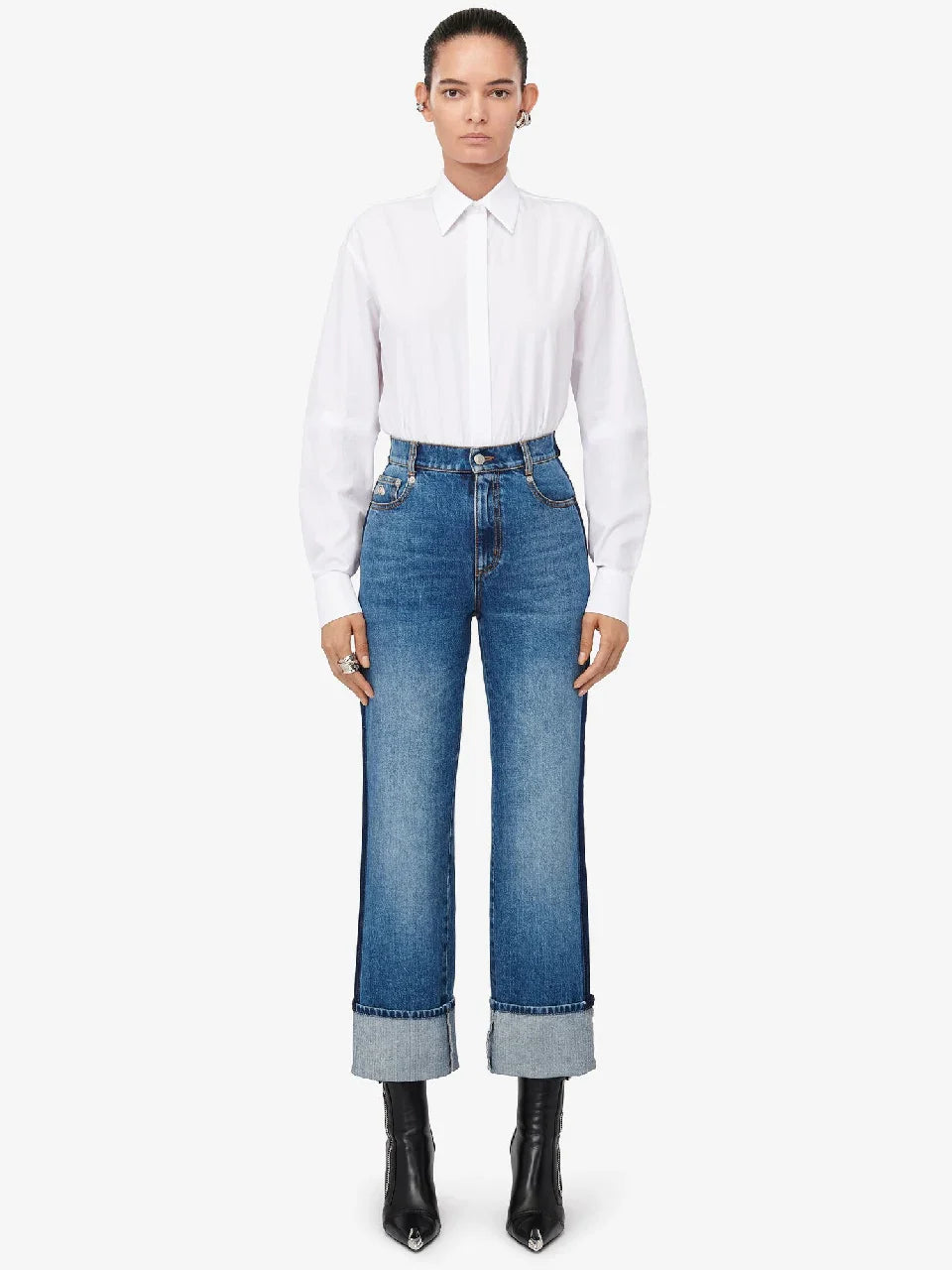 Outlet online McQueen Mujer Jeans Baggy Boyfriend color Azul Denim sku 763-001507 01 - Foto 2