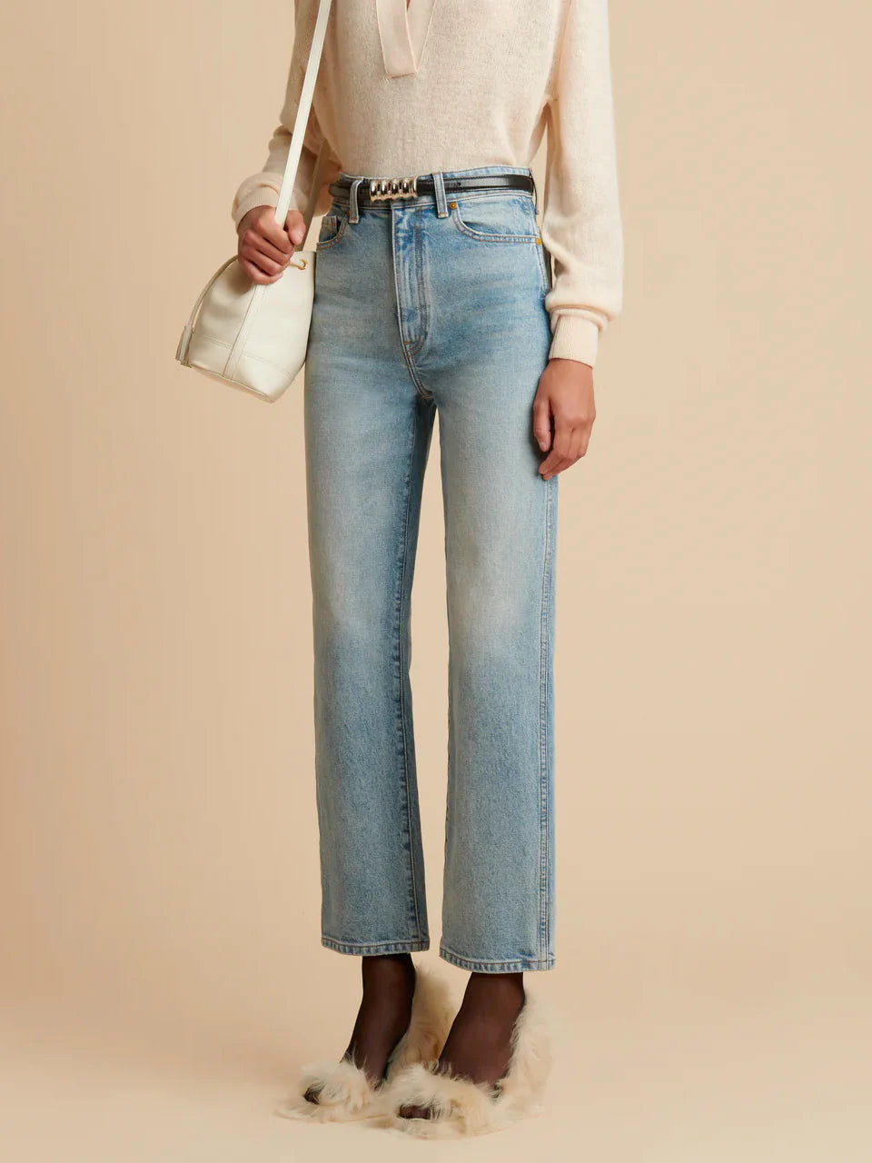 Outlet online Khaite Mujer Jeans Abigail Algodón color Azul Denim sku 763-001503 01 - Foto 2