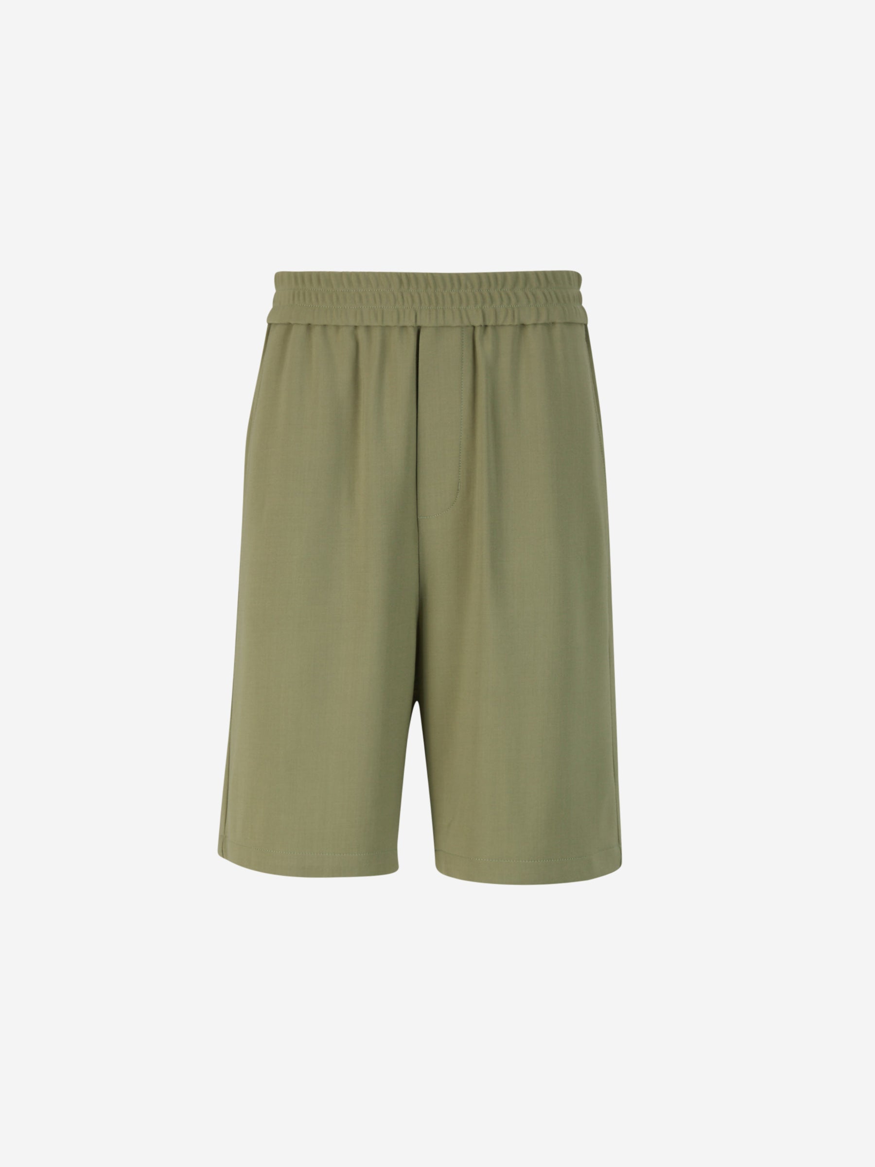 Outlet online Ami Paris Hombre Bermudas Viscosa y Lana color Verde Militar sku 523-000944 01 - Foto 1