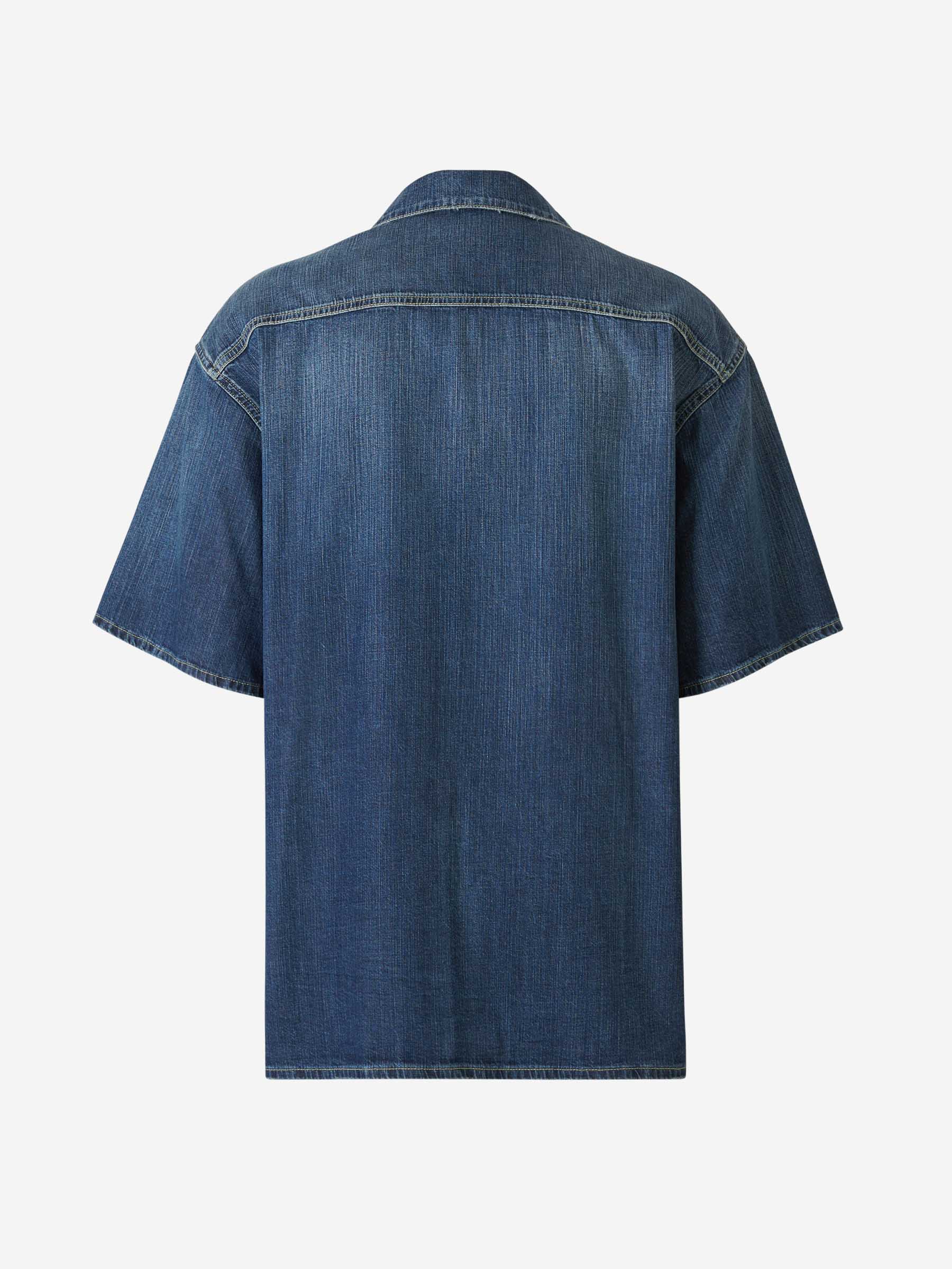 Outlet online McQueen Hombre Camisa Oversized Denim color Azul Denim sku 532-000538 01 - Foto 2