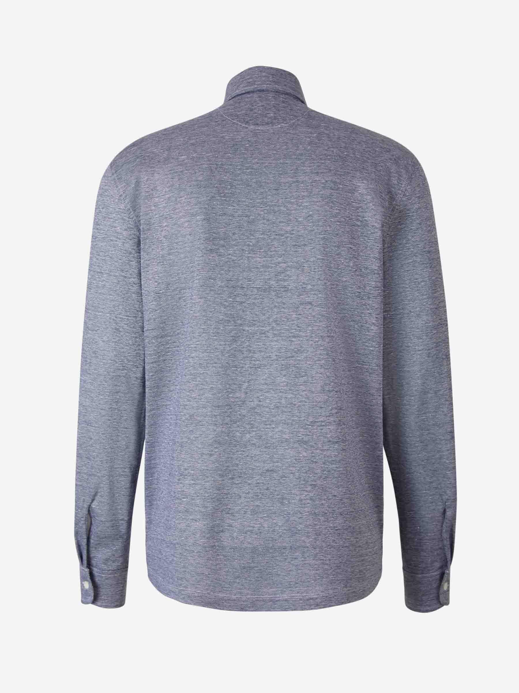 Outlet online Borrelli Hombre Polo Algodon Y Lino color Azul Cobalto sku 551-000338 02 - Foto 2