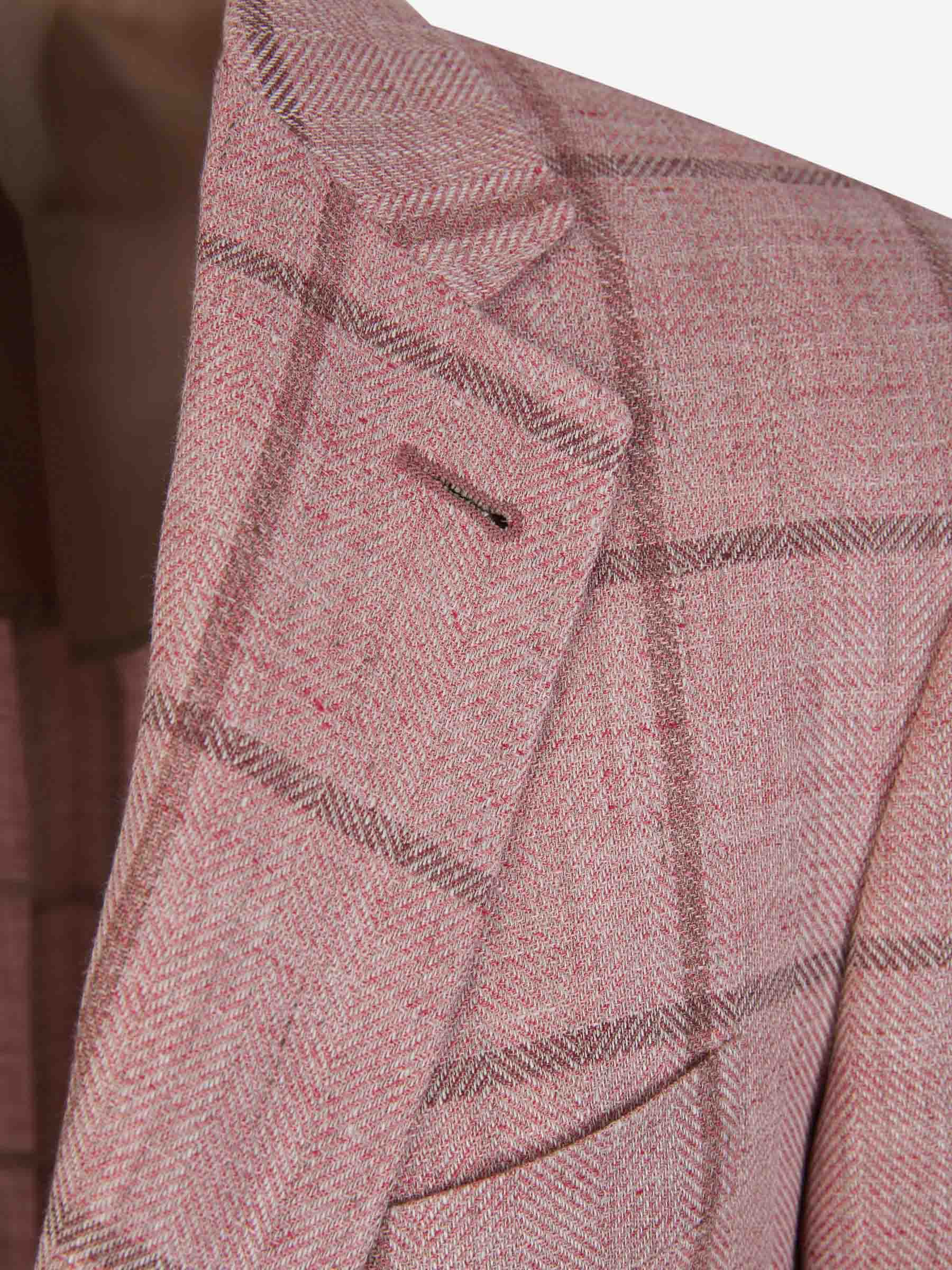 Outlet online Canali Hombre Americana Motivo Cuadros color Rosa Palo sku 302-003456 01 - Foto 3