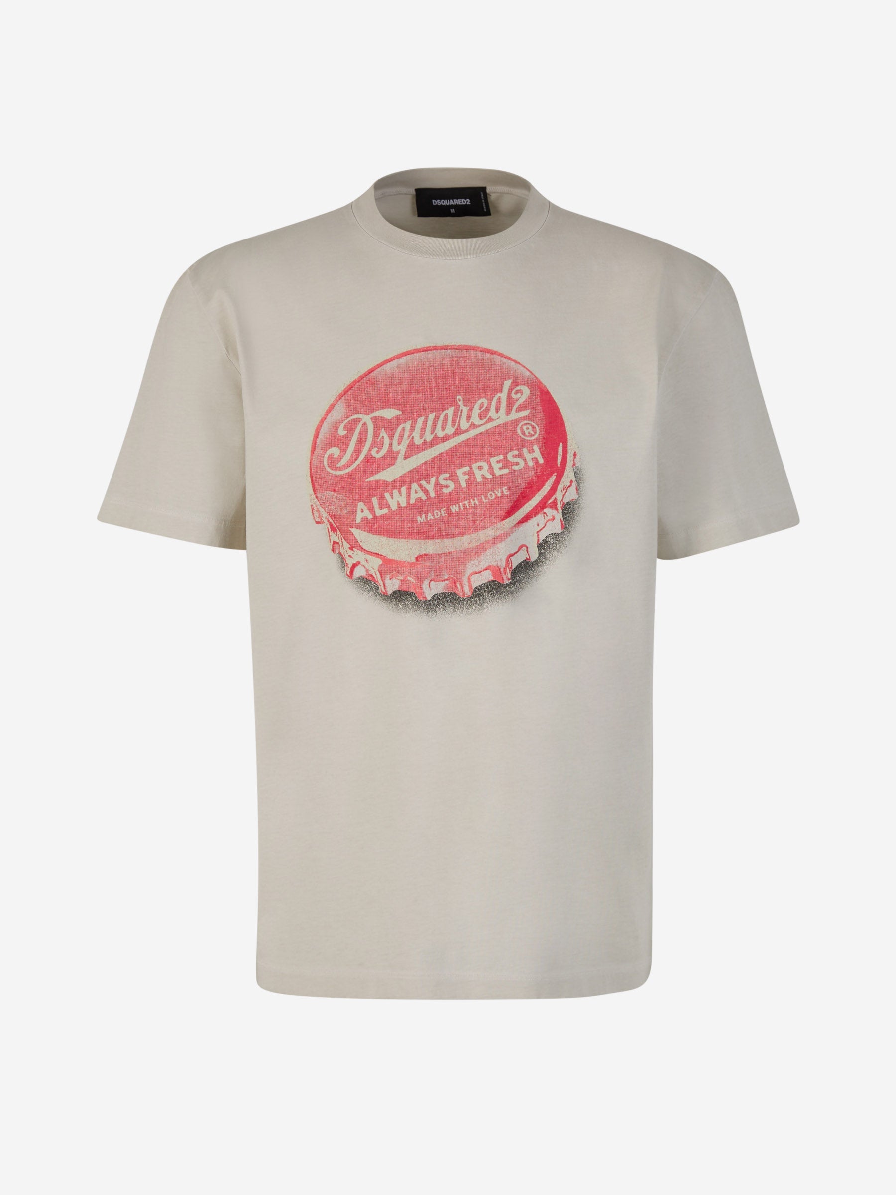 Outlet online Dsquared2 Hombre Camiseta Estampada Algodón color Crema sku 553-003652 01 - Foto 1