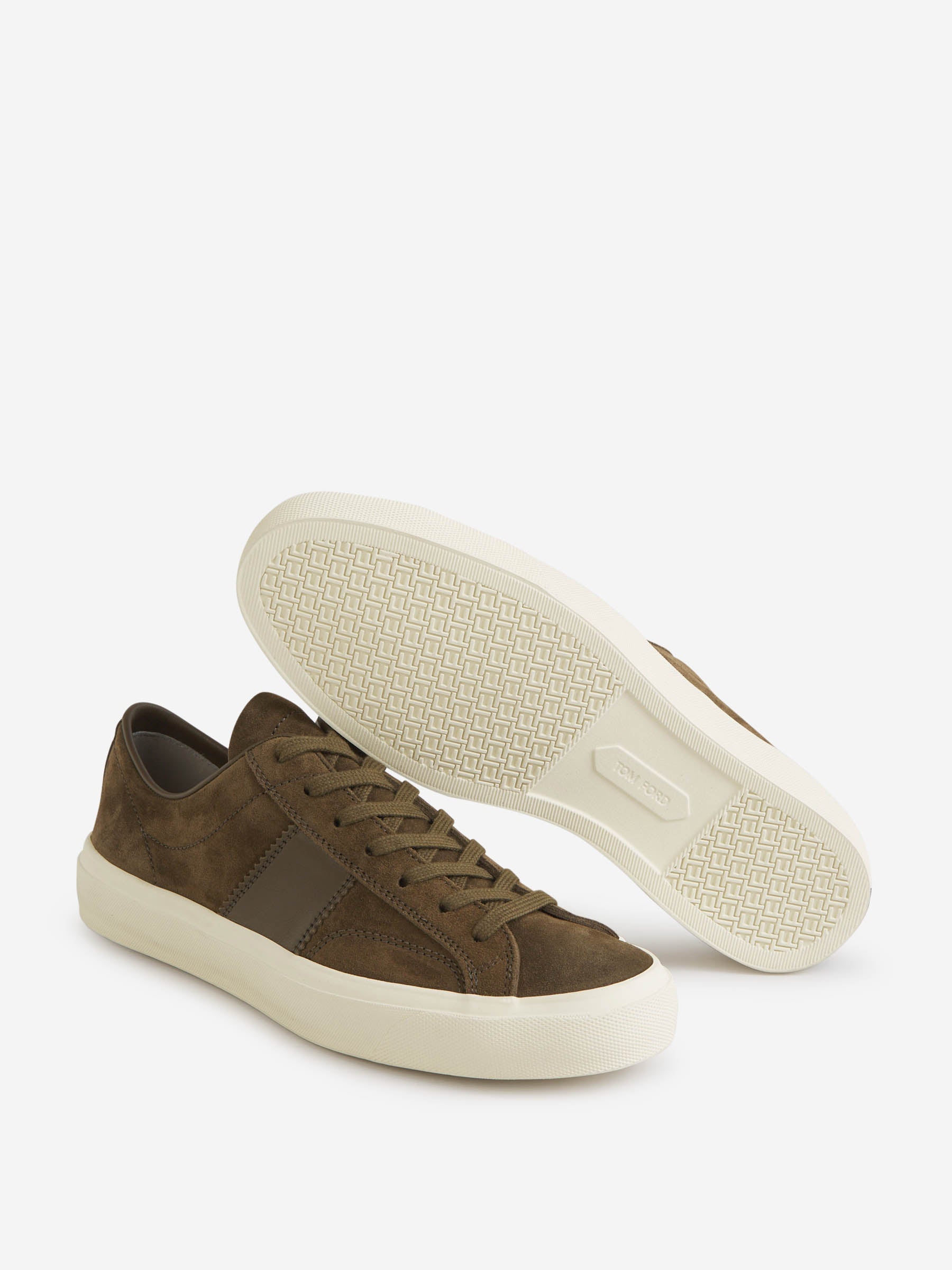 Outlet online Tom Ford Hombre Sneakers Piel Ante color Verde Militar sku 616-002735 01 - Foto 4