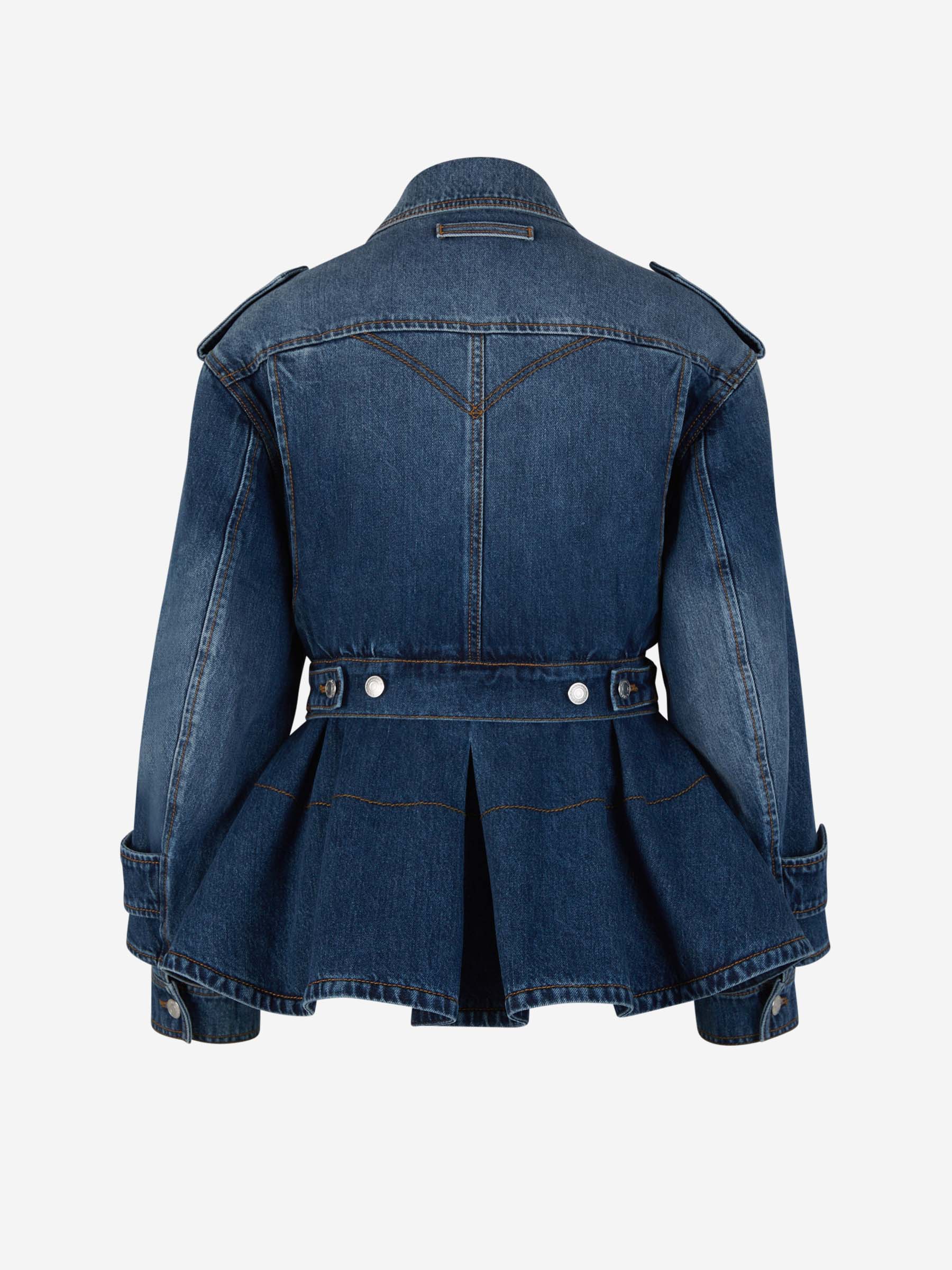 Outlet online McQueen Mujer Cazadora Denim Algodón color Azul Denim sku 772-001319 01 - Foto 2