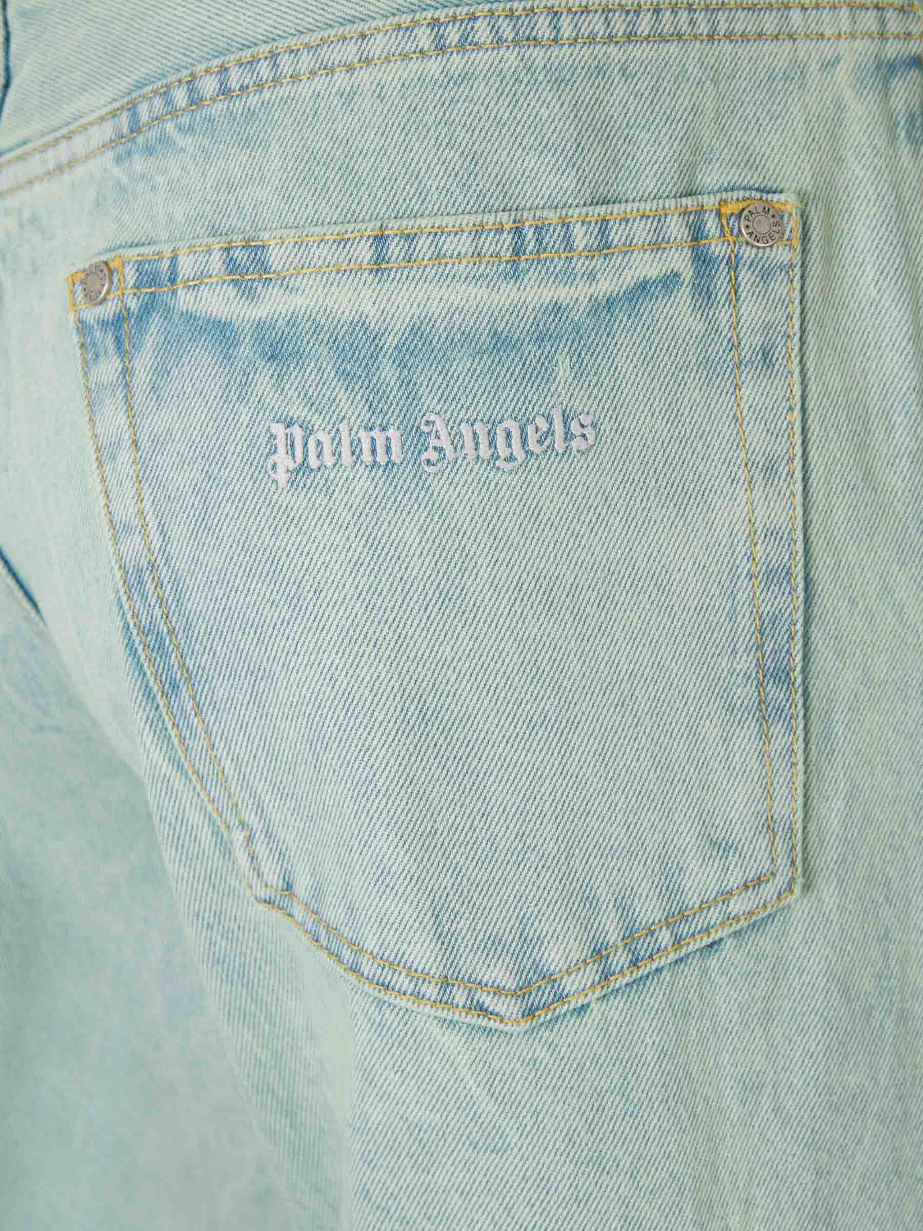 Outlet online Palm Angels Hombre Jeans Straight Fit color Azul Denim sku 522-002588 01 - Foto 4