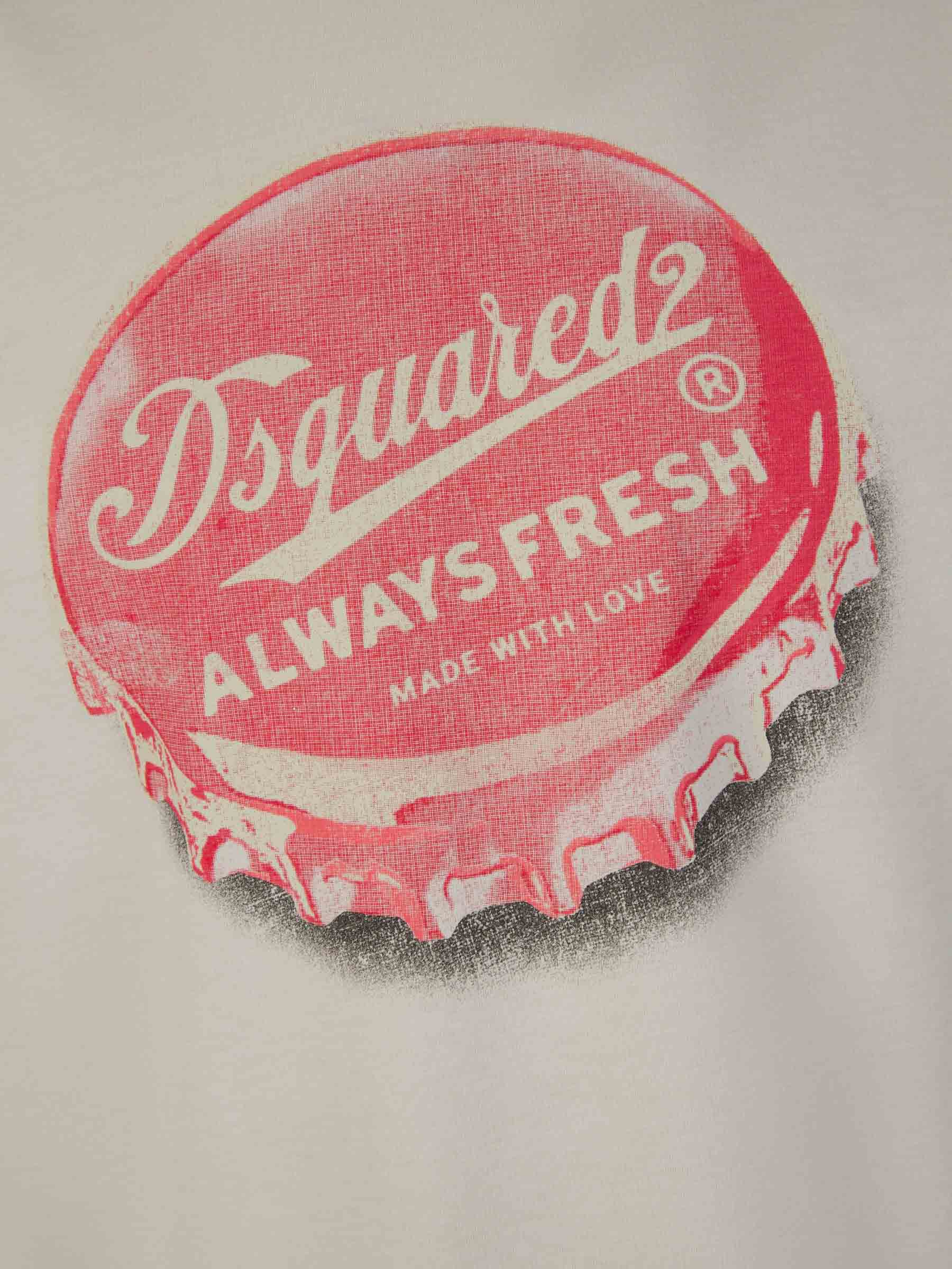 Outlet online Dsquared2 Hombre Camiseta Estampada Algodón color Crema sku 553-003652 01 - Foto 4