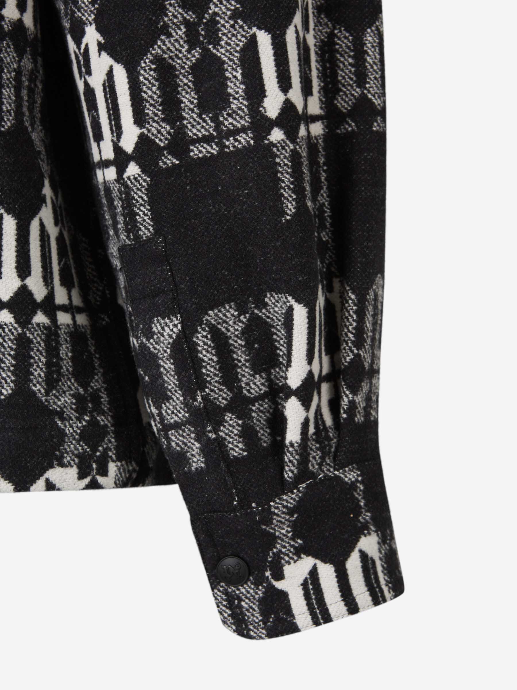 Outlet online Palm Angels Hombre Cazadora Monograma Jacquard color Negro sku 512-002303 01 - Foto 5