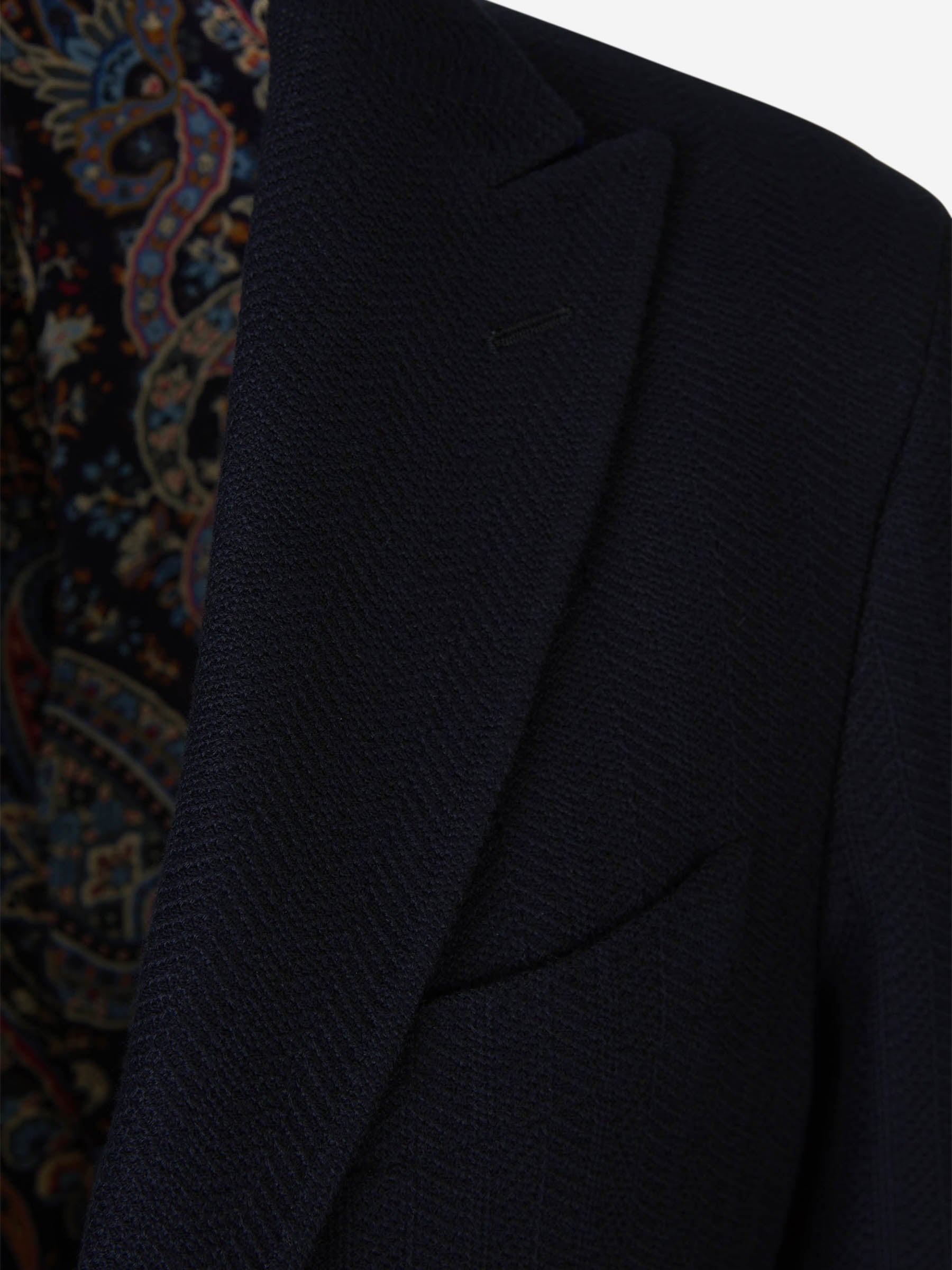 Outlet online Etro Hombre Americana Texturizada Algodón color Azul Noche sku 302-003439 01 - Foto 3