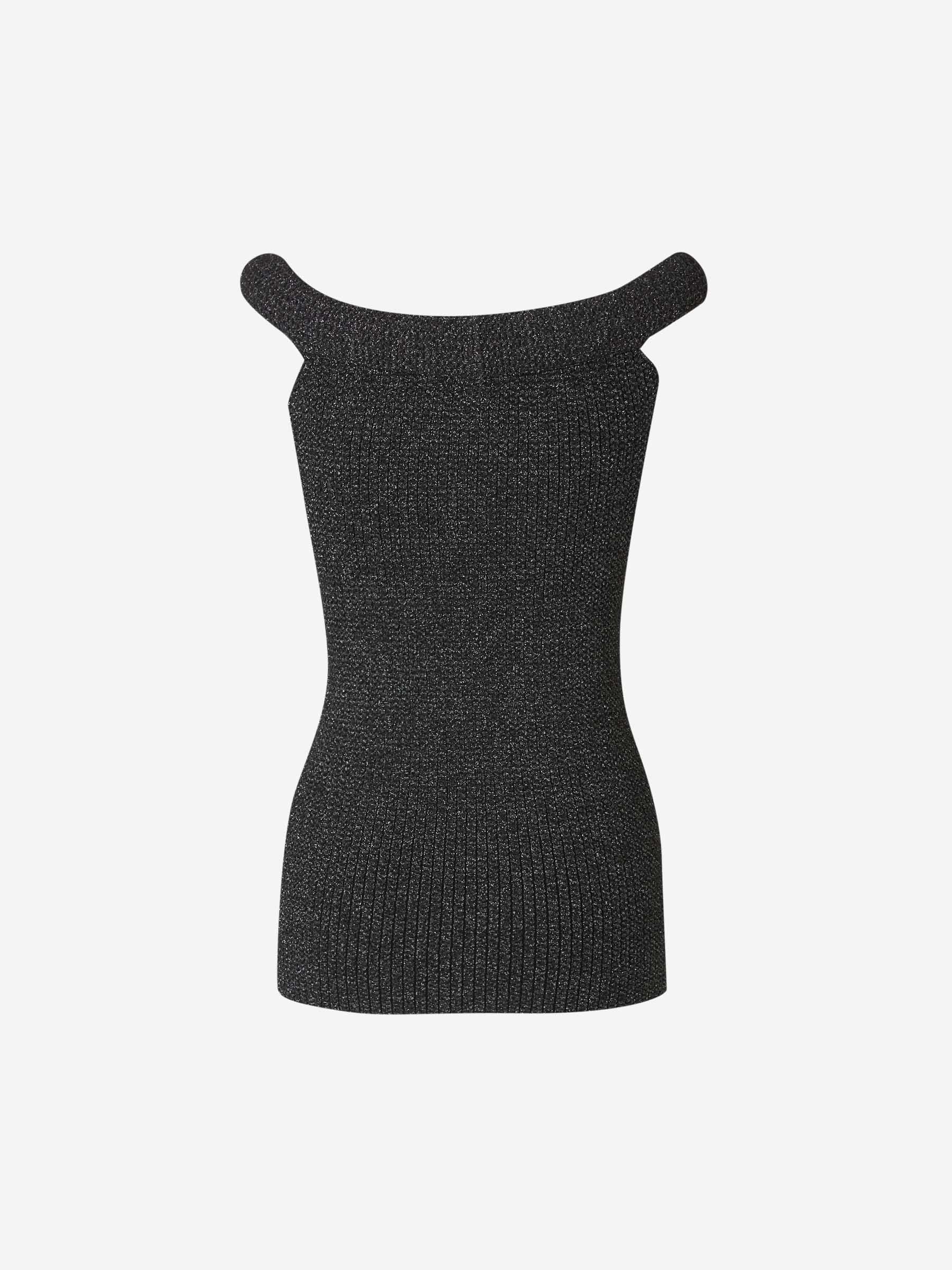 Outlet online TOTEME Mujer Top Punto Lurex color Negro sku 703-002120 01 - Foto 3