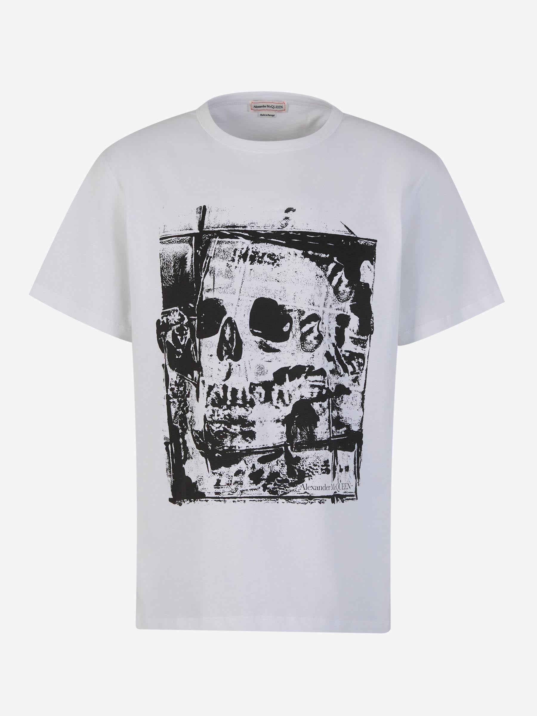 Outlet online McQueen Hombre Camiseta Estampada Algodón color Blanco sku 553-003583 01 - Foto 1
