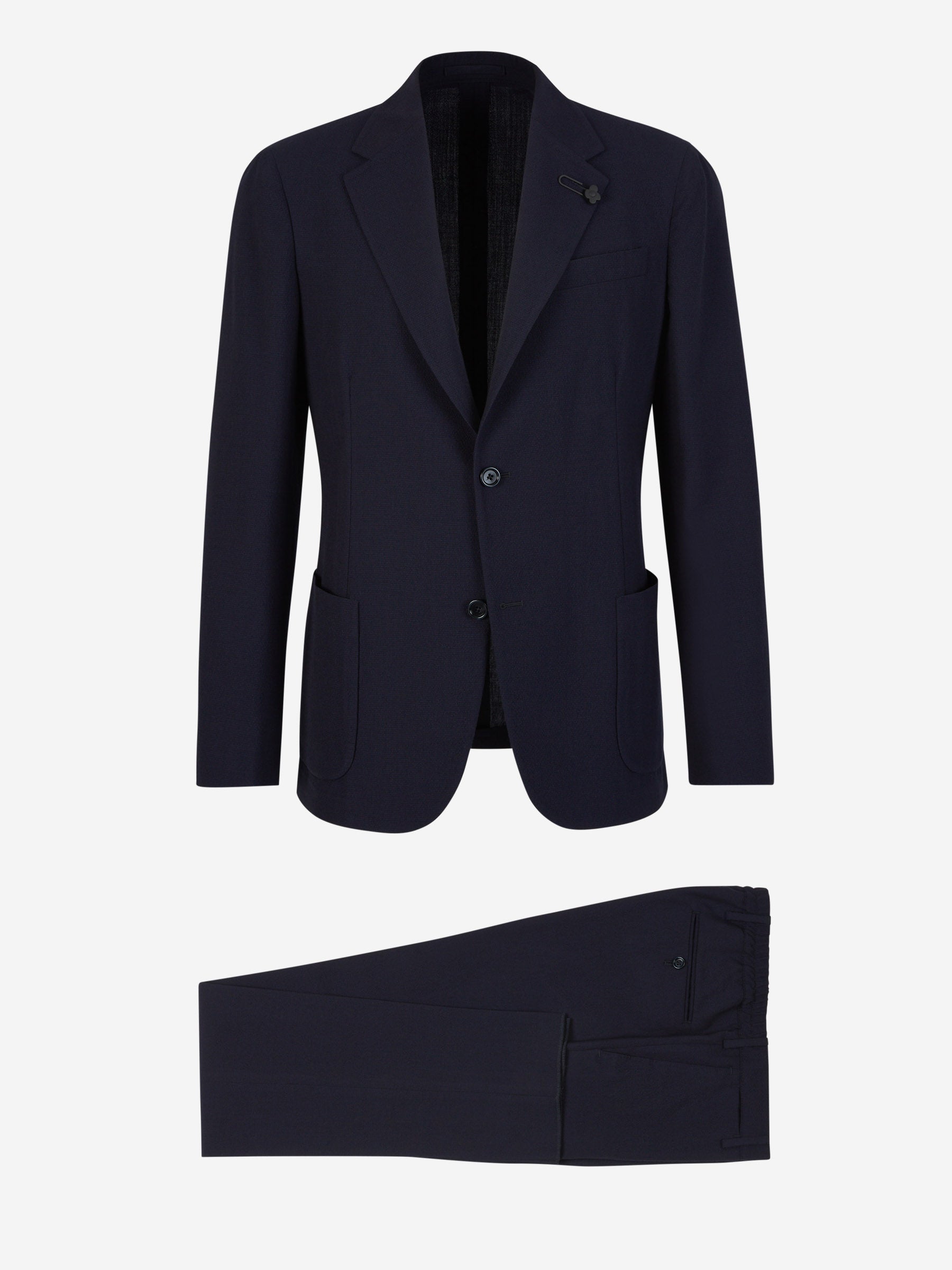 Outlet online Lardini Hombre Traje Texturizado Lana color Azul Noche sku 312-002787 01 - Foto 1