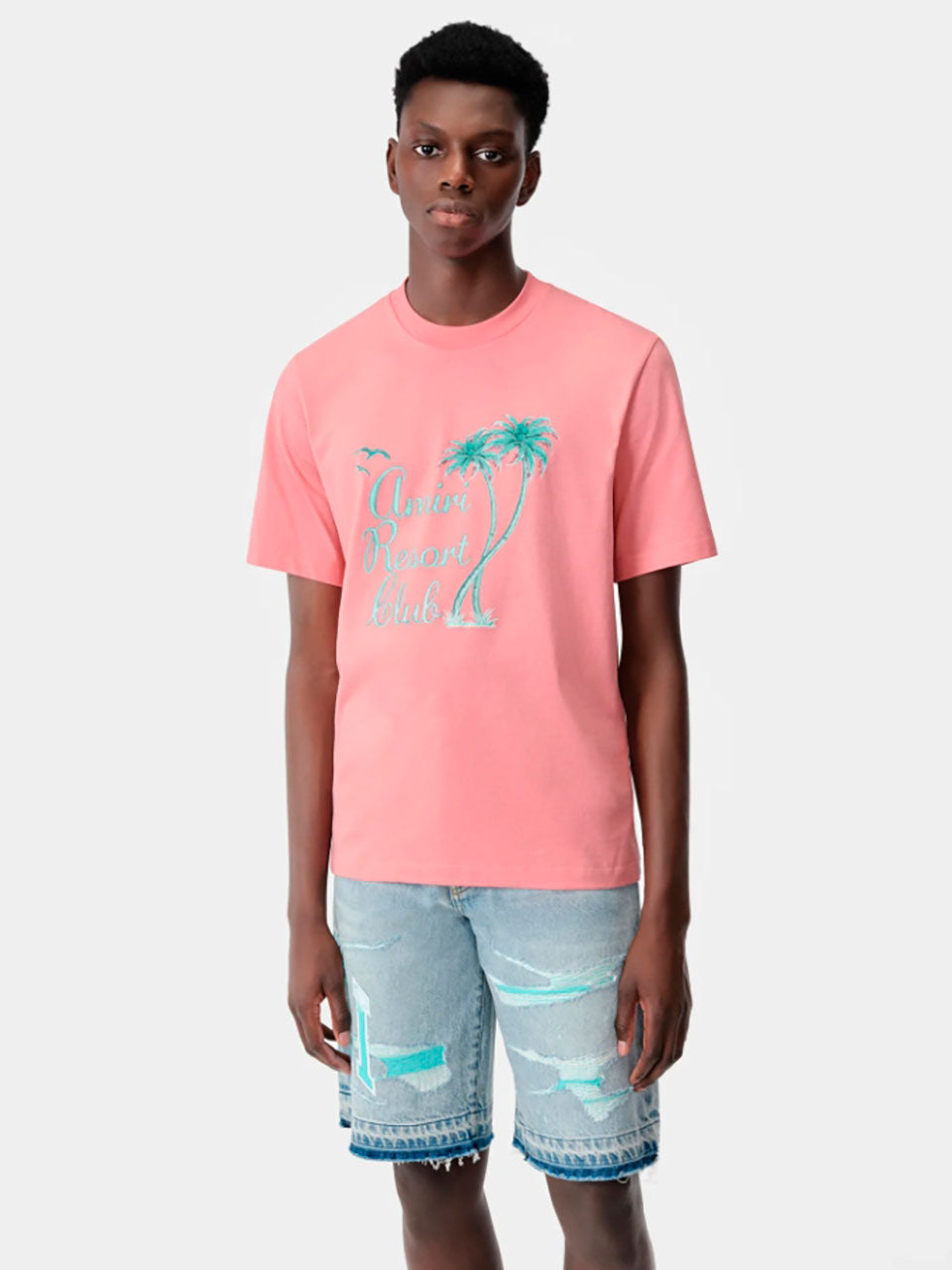 Outlet online Amiri Hombre Camiseta Palms color Rosa sku 553-003750 02 - Foto 1