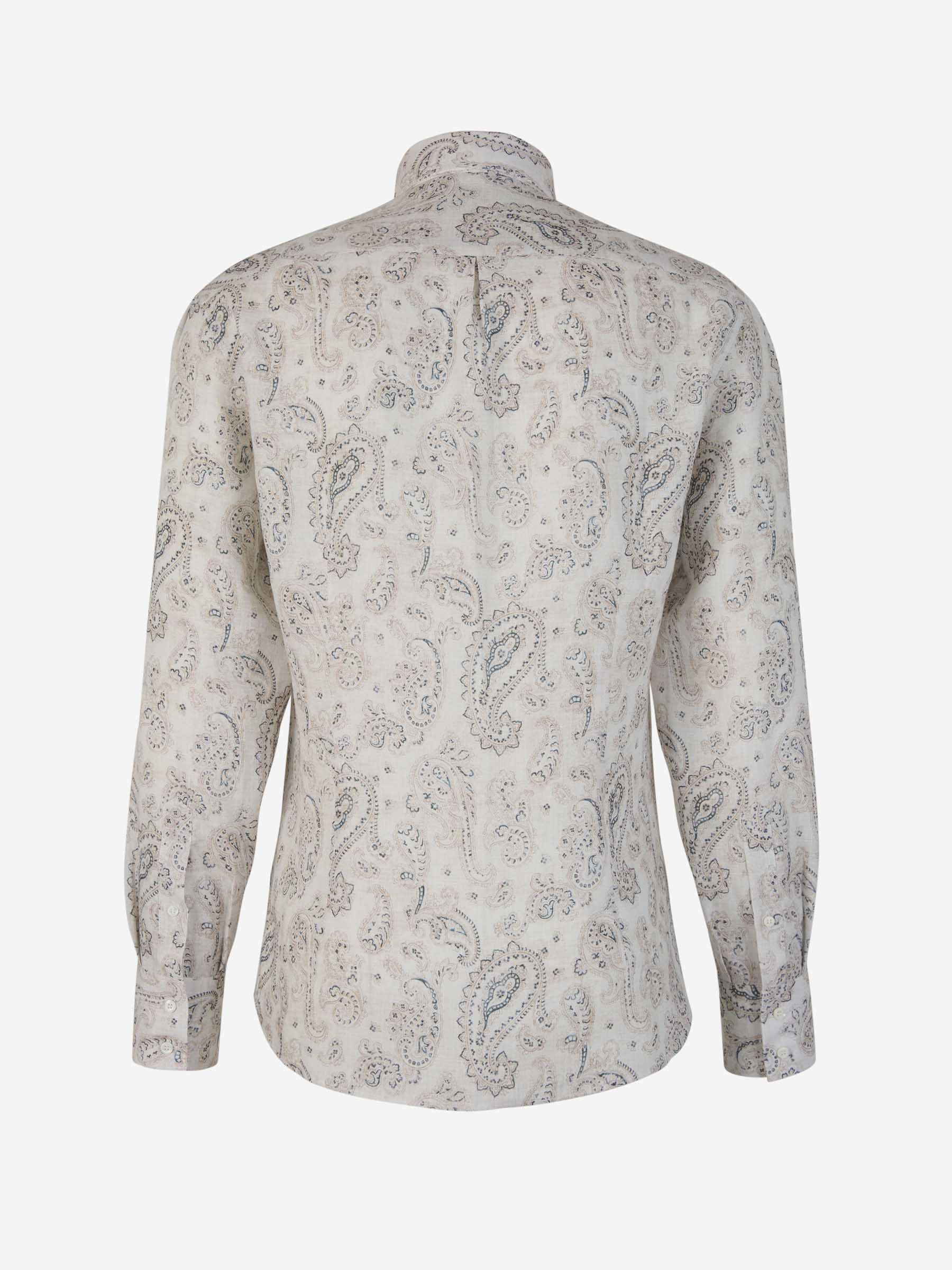 Outlet online Brunello Cucinelli Hombre Camisa Motivo Paisley color Crema sku 531-006178 01 - Foto 2