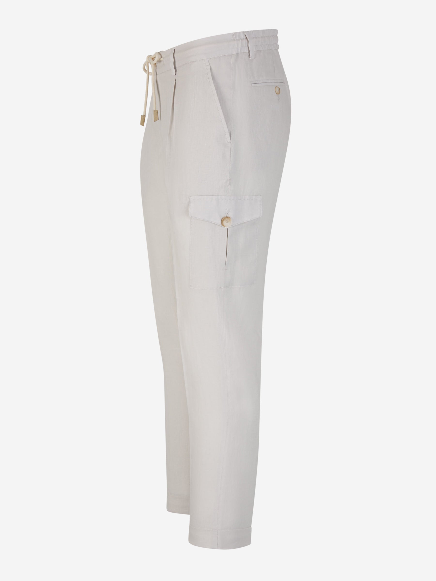 Outlet online Gran Sasso Hombre Pantalones Cargo Lino color Gris Claro sku 521-003047 01 - Foto 2