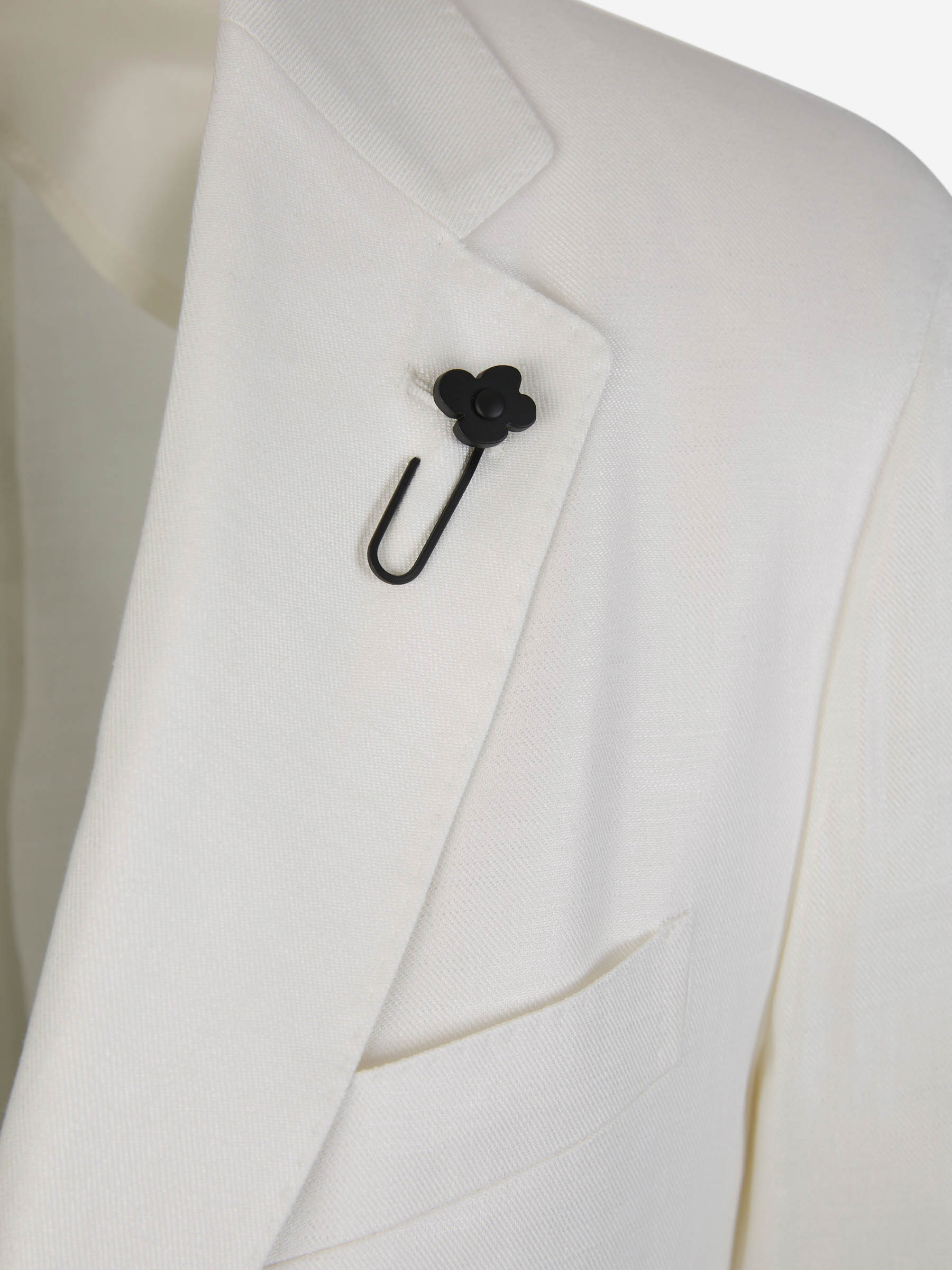 Outlet online Lardini Hombre Americana Lino y Viscosa color Blanco sku 302-003420 02 - Foto 3
