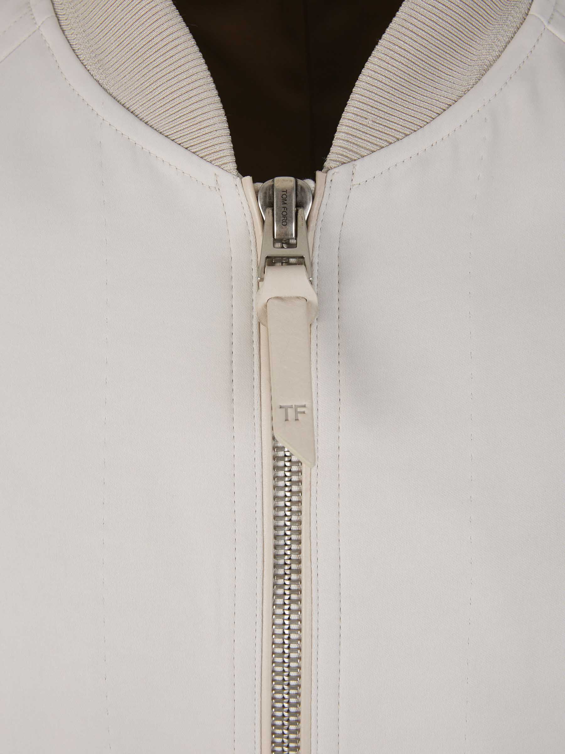 Outlet online Tom Ford Hombre Chaqueta Bomber Lisa color Marfil sku 512-002185 01 - Foto 3
