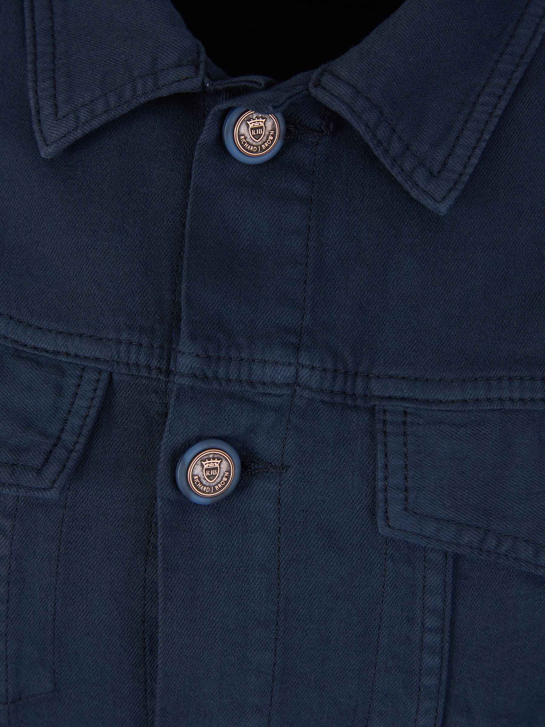 Outlet online Richard J. Brown Hombre Cazadora Denim Algodón color Azul Marino sku 512-002173 02 - Foto 3
