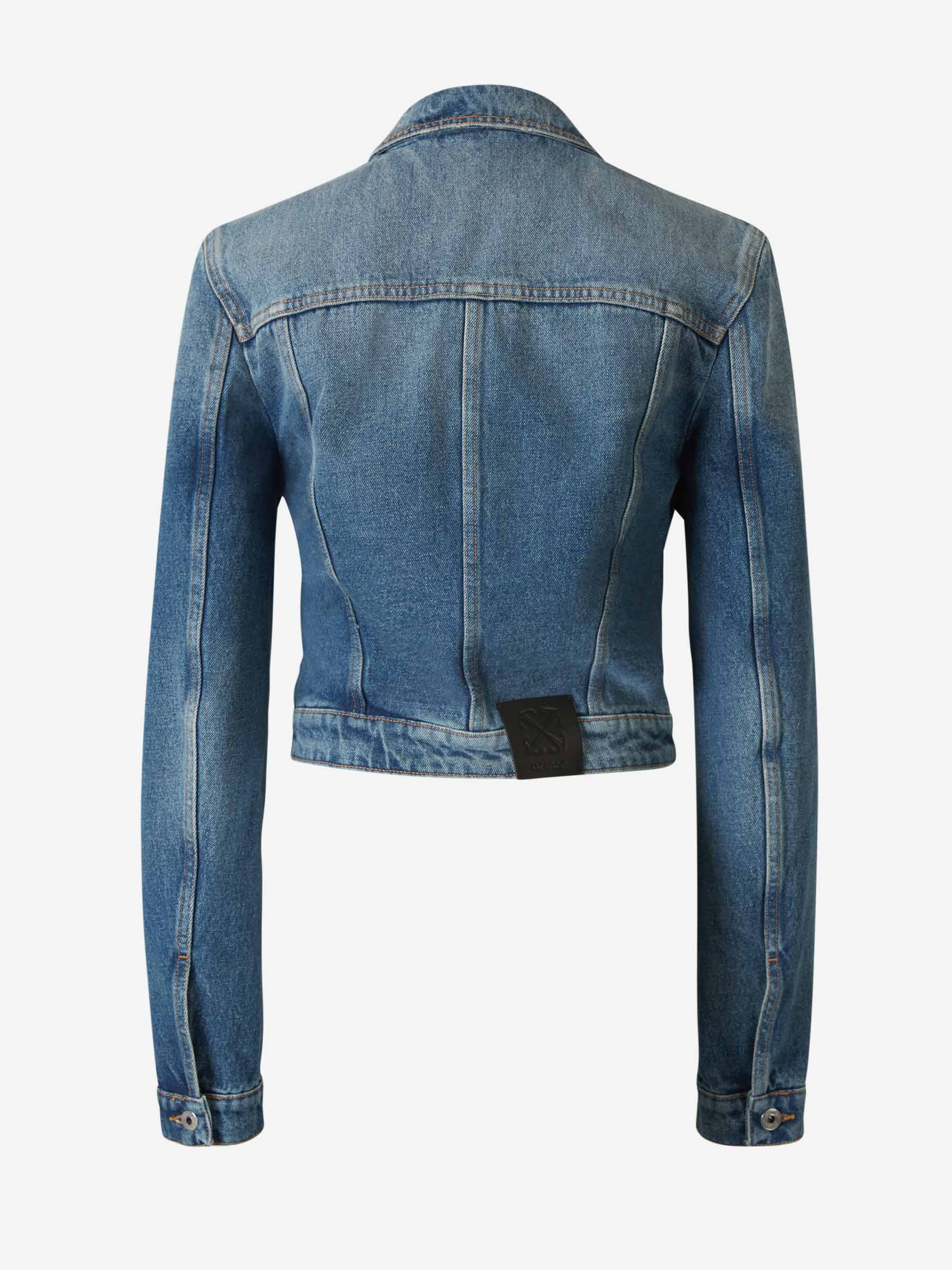 Outlet online Off-White Mujer Cazadora Corta Denim Algodón color Azul Denim sku 772-001316 01 - Foto 2