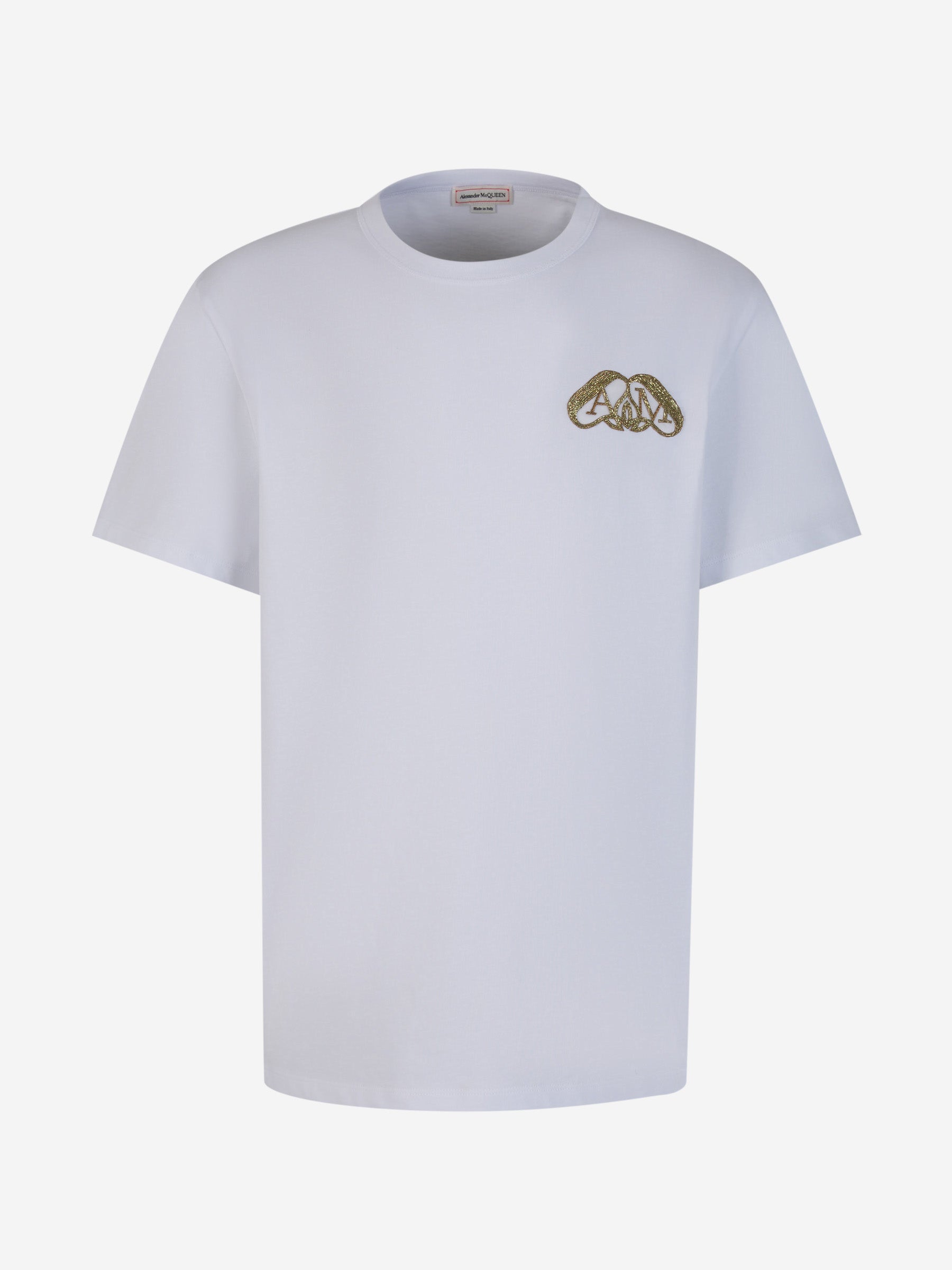 Outlet online McQueen Hombre Camiseta Bordado Algodón color Blanco sku 553-003678 01 - Foto 1