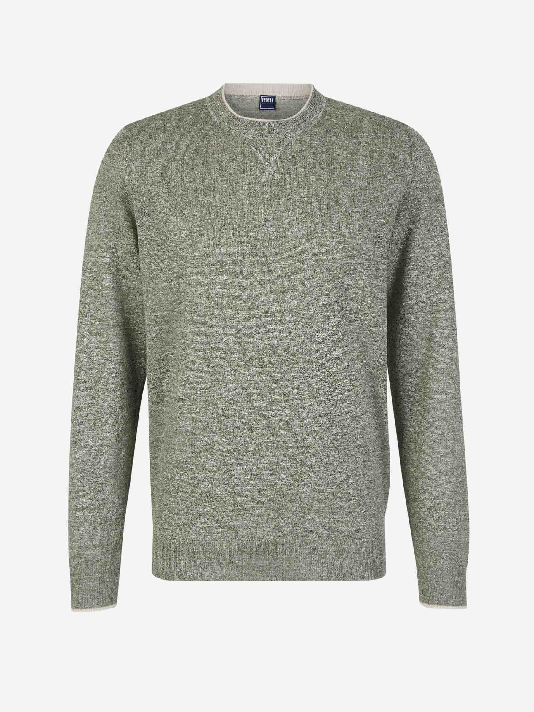 Outlet online Fedeli Hombre Jersey Lino y Algodón color Verde Menta sku 542-002344 01 - Foto 1