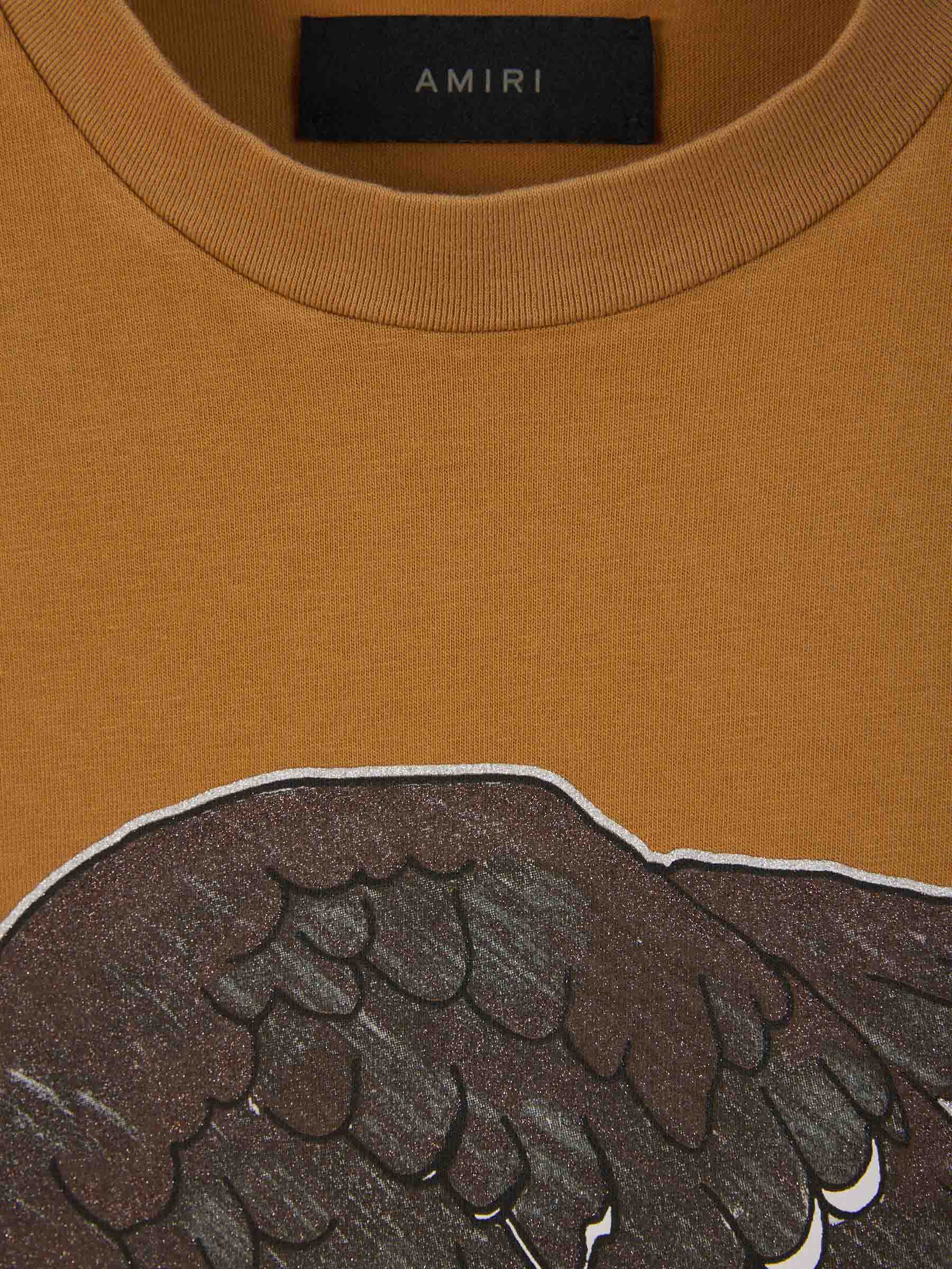 Outlet online Amiri Hombre Camiseta Eagle Algodón color Mostaza sku 553-003577 01 - Foto 3