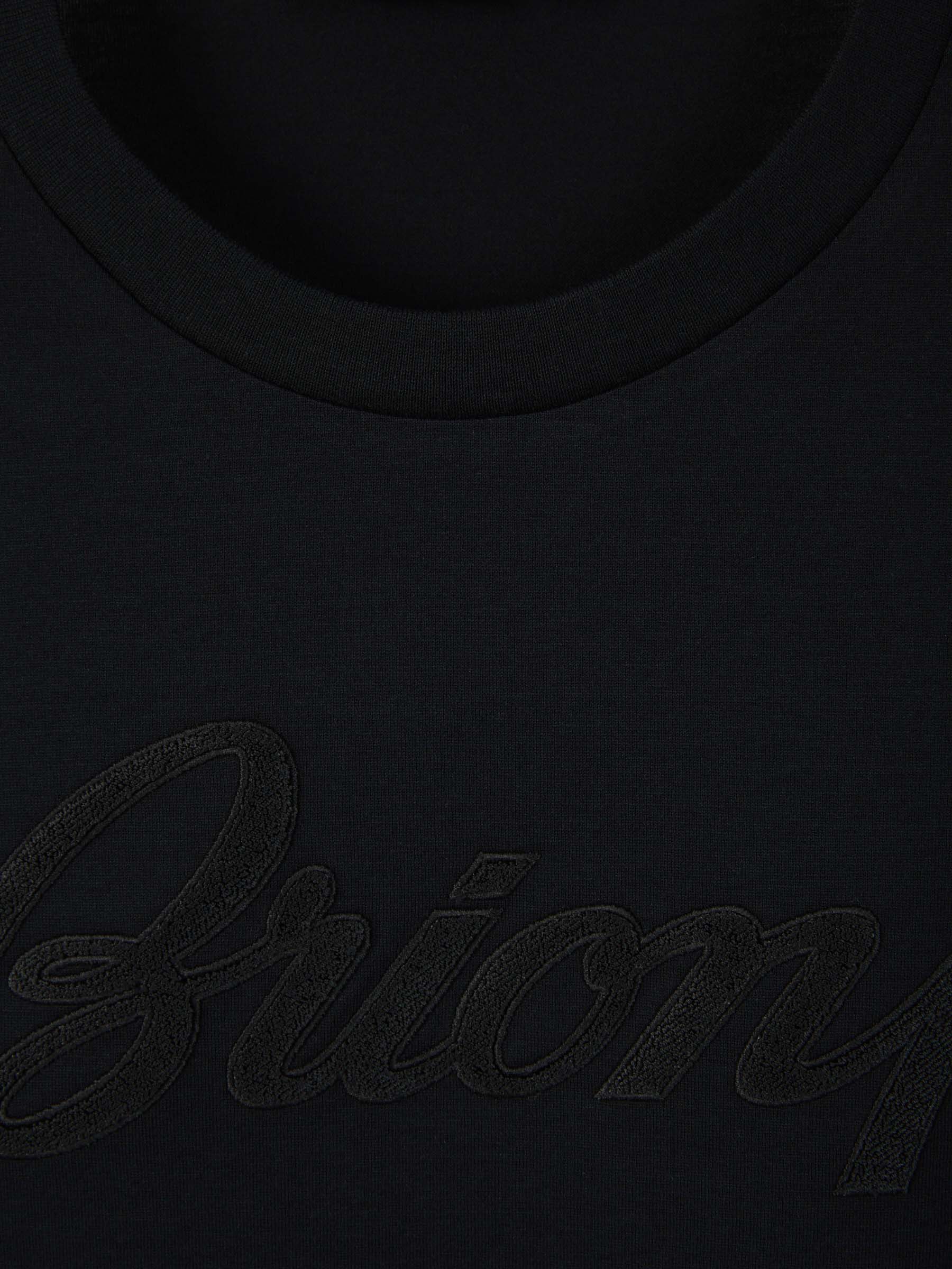 Outlet online Brioni Hombre Camiseta Algodón Bordado color Negro sku 553-003572 01 - Foto 3