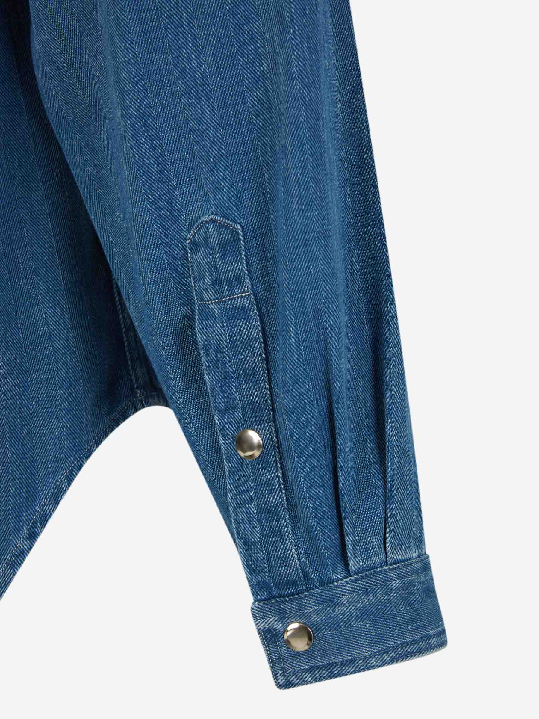 Outlet online Lardini Hombre Sobrecamisa Denim Algodón color Azul Denim sku 531-006230 01 - Foto 4