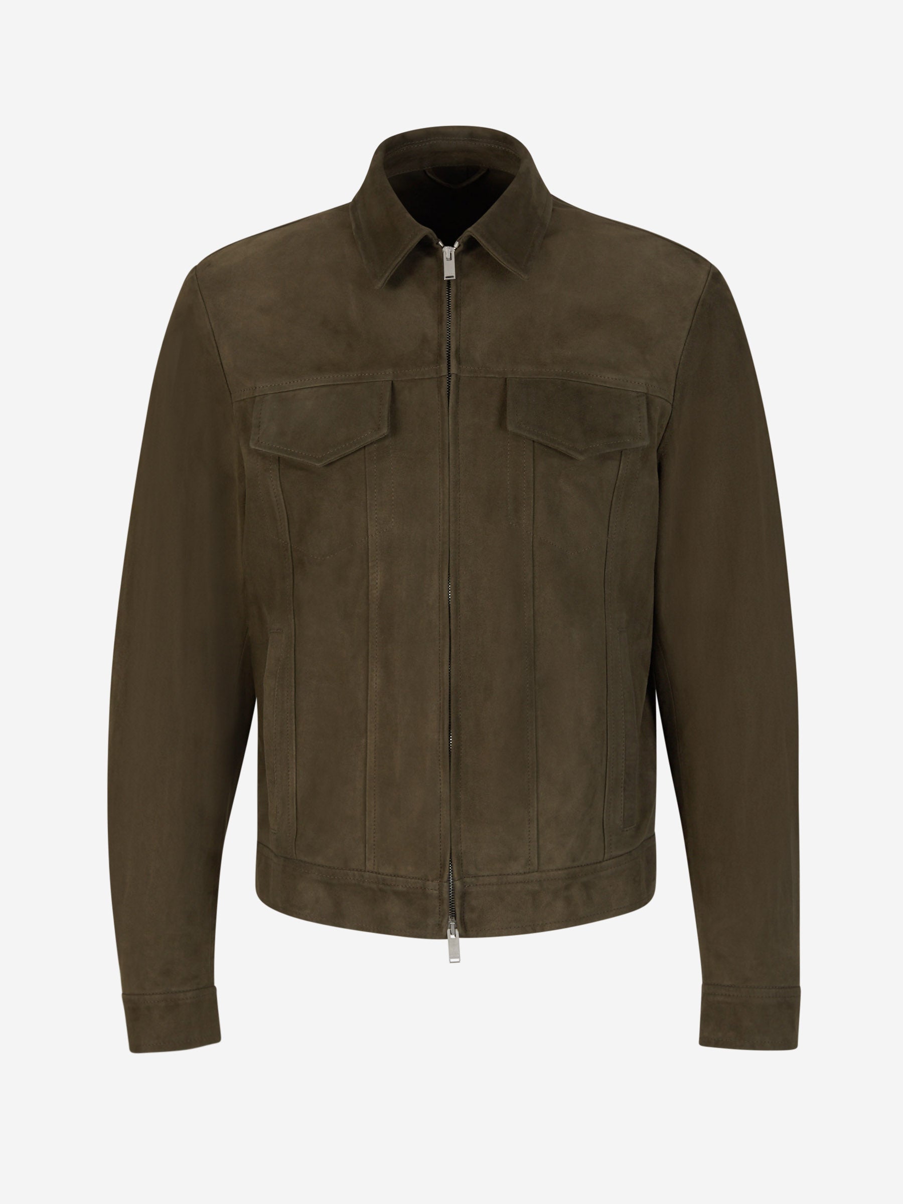 Outlet online Lardini Hombre Cazadora Piel Bolsillos color Verde Militar sku 511-000612 01 - Foto 1