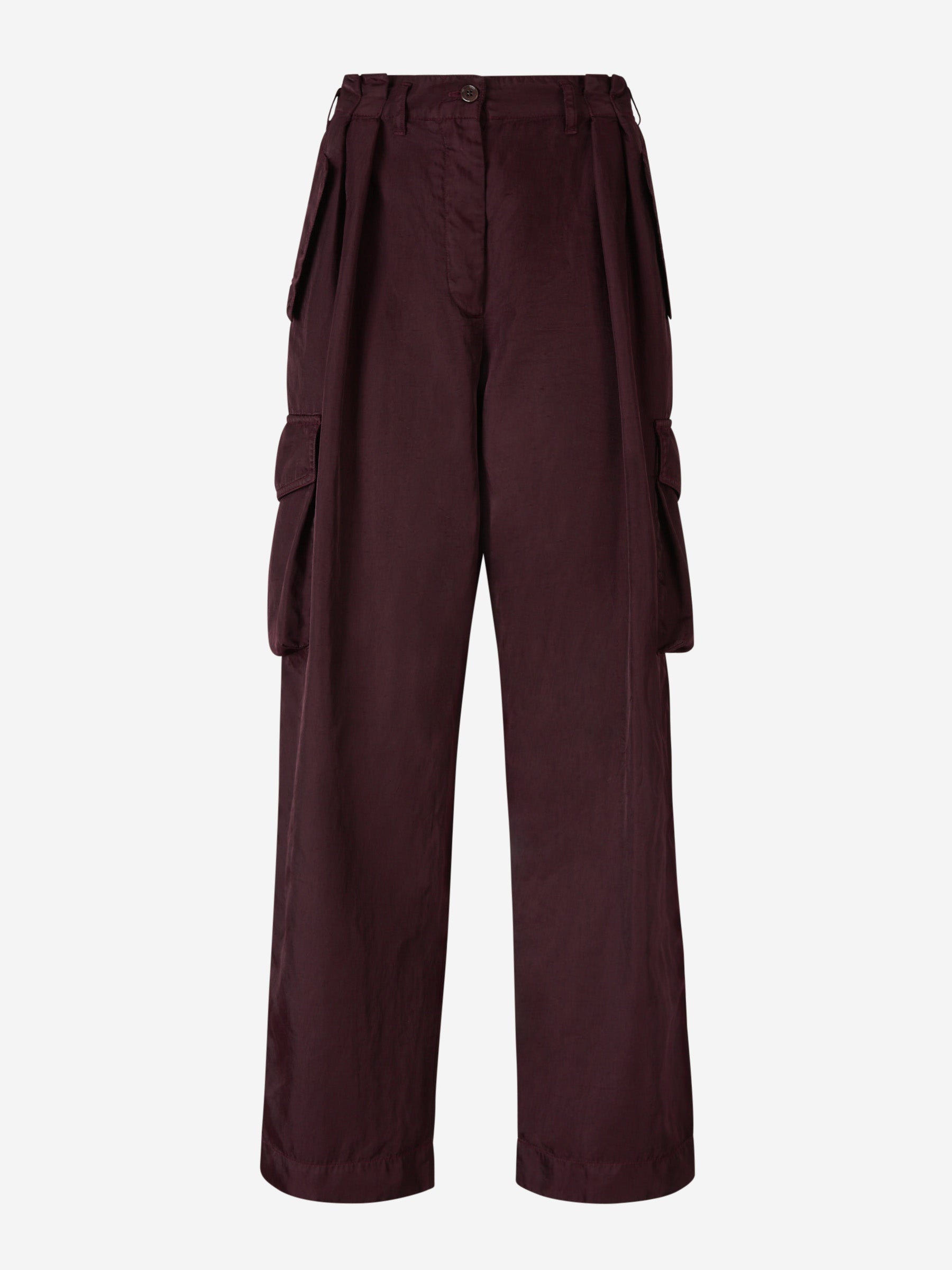 Outlet online Dries Van Noten Mujer Pantalones Cargo Fluidos color Burdeos sku 761-003501 00 - Foto 1