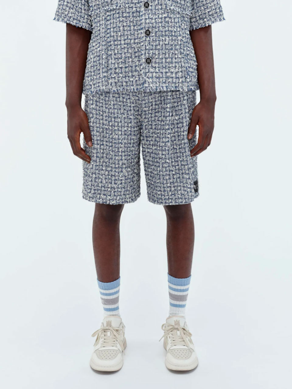 Outlet online Amiri Hombre Bermudas Tweed Boucle color Azul sku 523-000949 01 - Foto 1