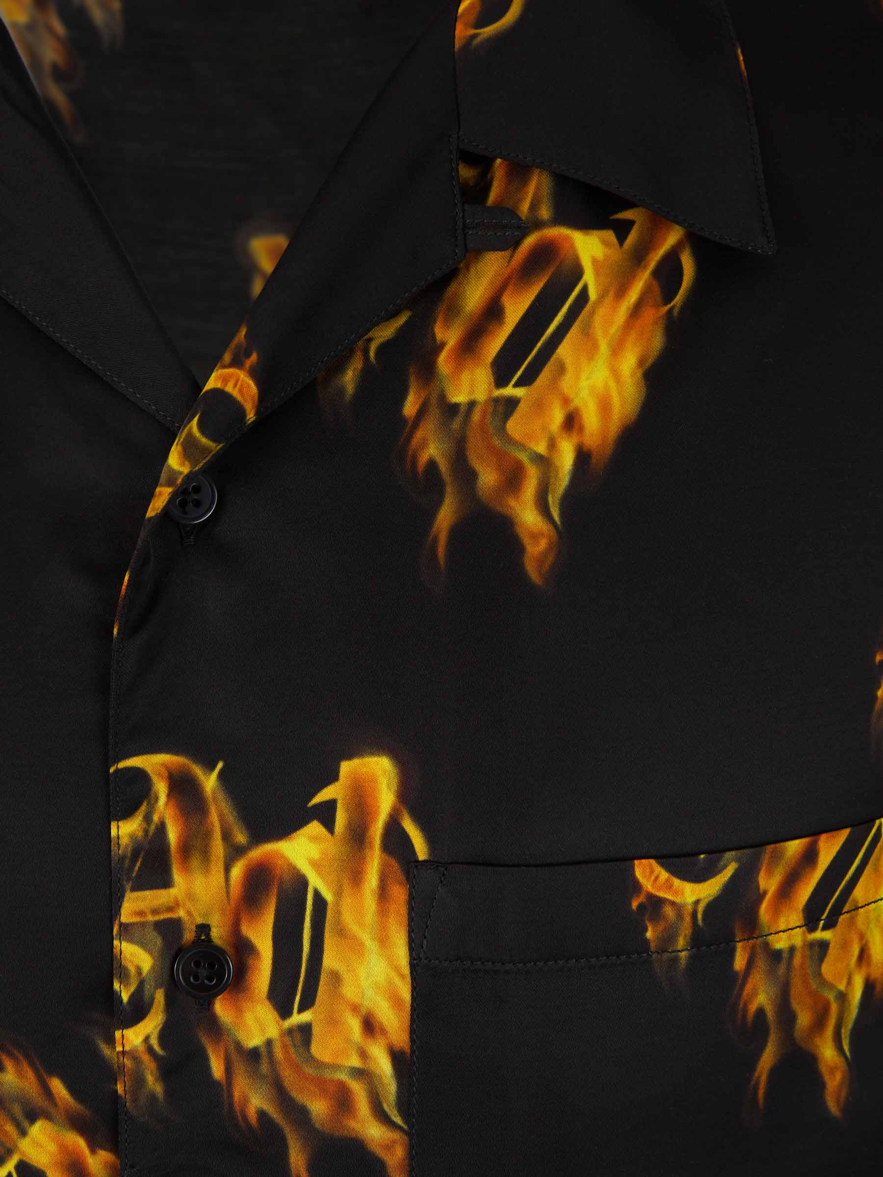 Outlet online Palm Angels Hombre Camisa Logo Burning color Negro sku 532-000562 01 - Foto 3
