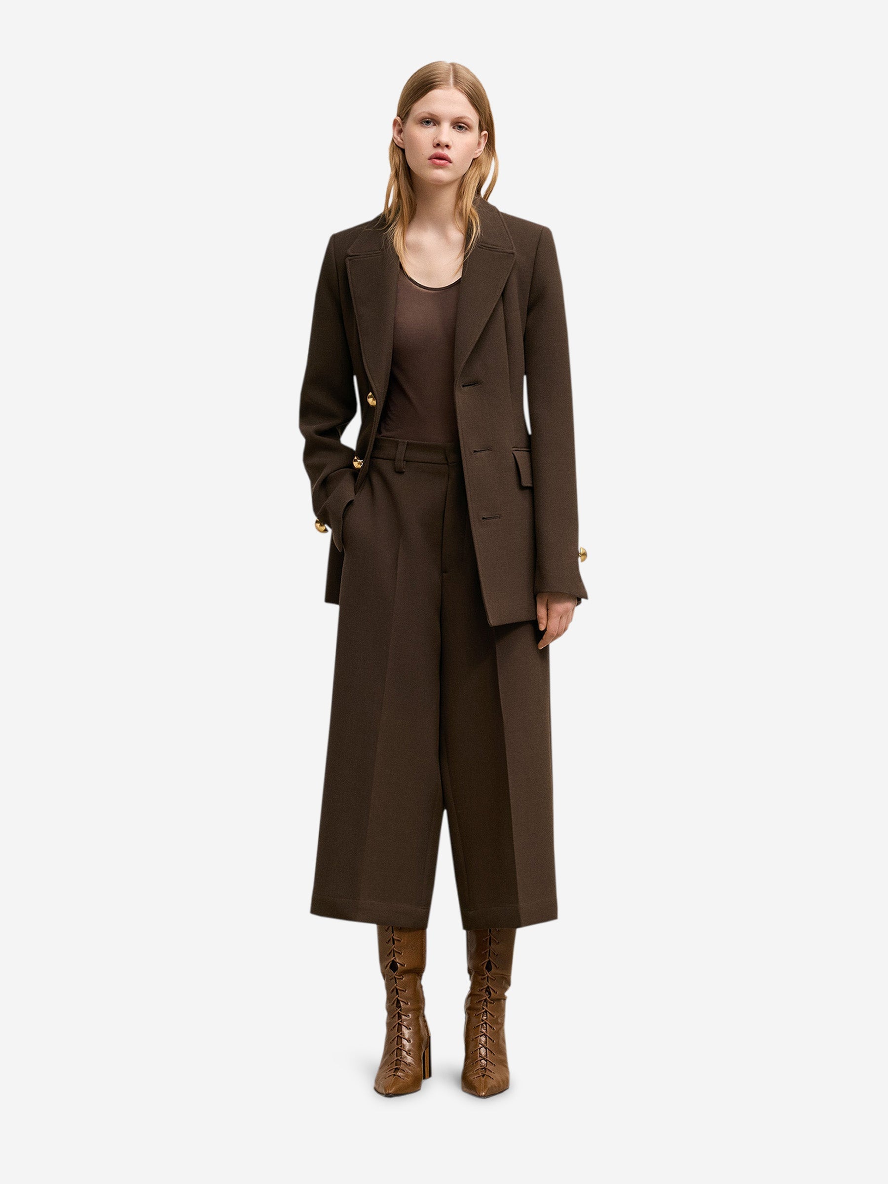 Outlet online Ami Paris Mujer Shorts Tailoring Military color Marron Oscuro sku 762-000481 01 - Foto 5