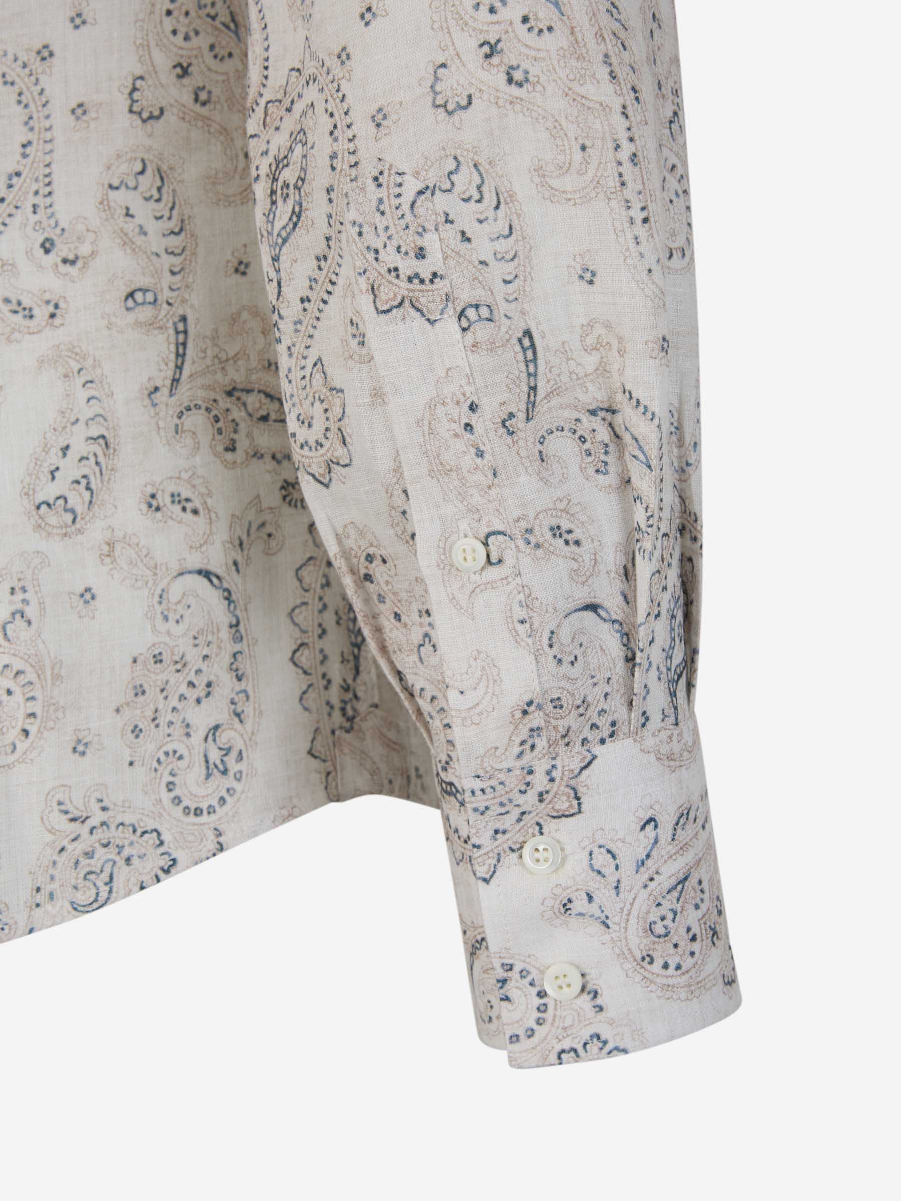 Outlet online Brunello Cucinelli Hombre Camisa Motivo Paisley color Crema sku 531-006178 01 - Foto 4