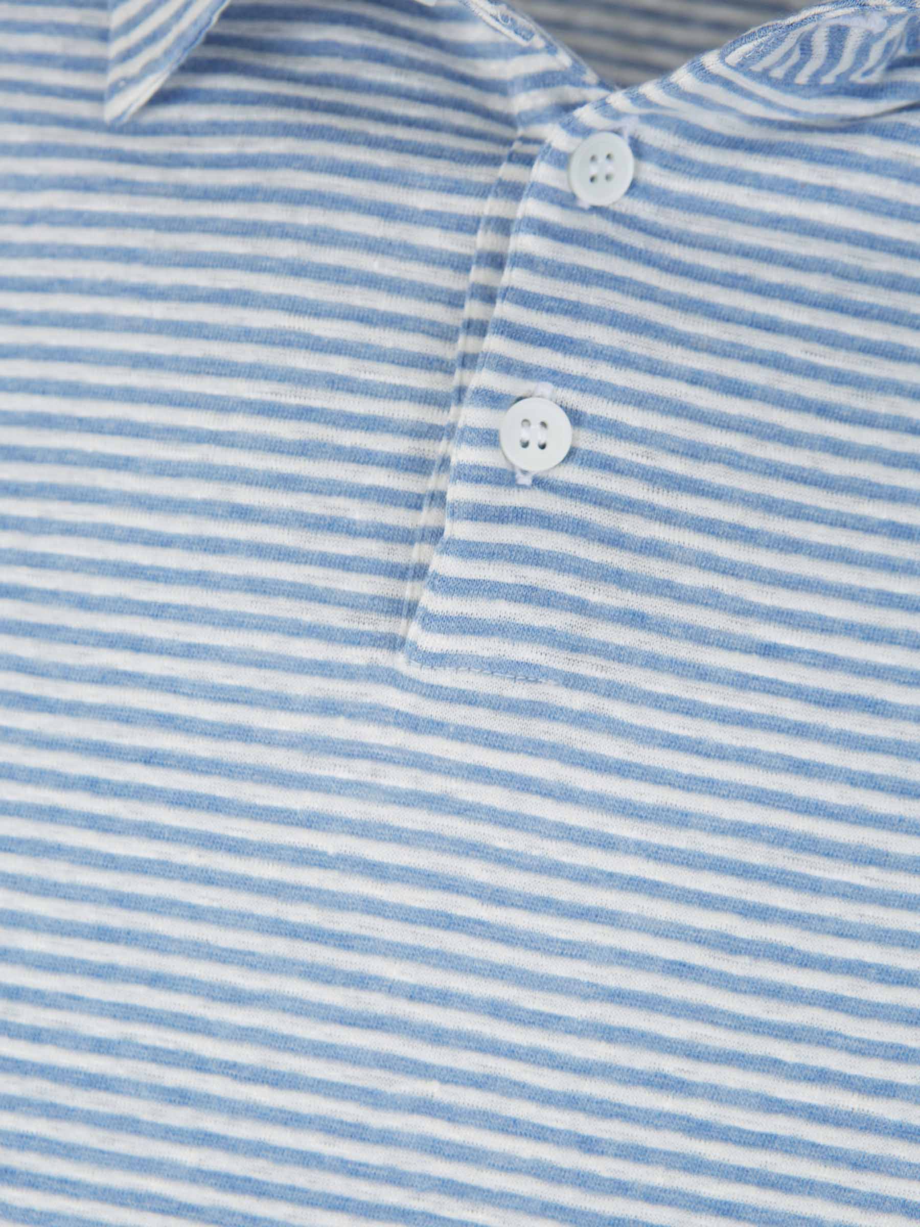Outlet online Zanone Hombre Polo Motivo Rayas Lino color Azul sku 552-001434 01 - Foto 3